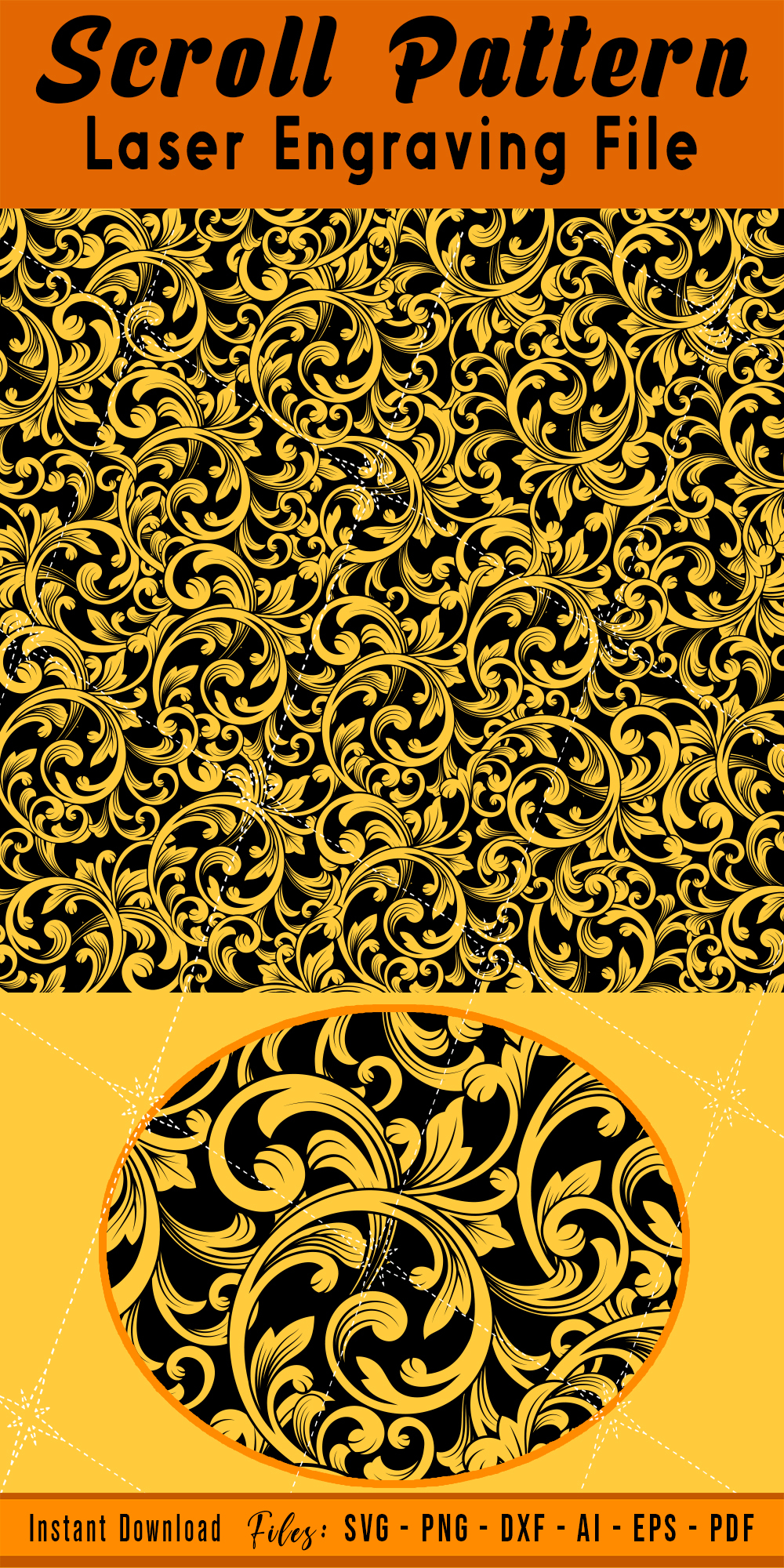 Custom Scrollwork Pattern Firearms Laser Engraving (6465085)
