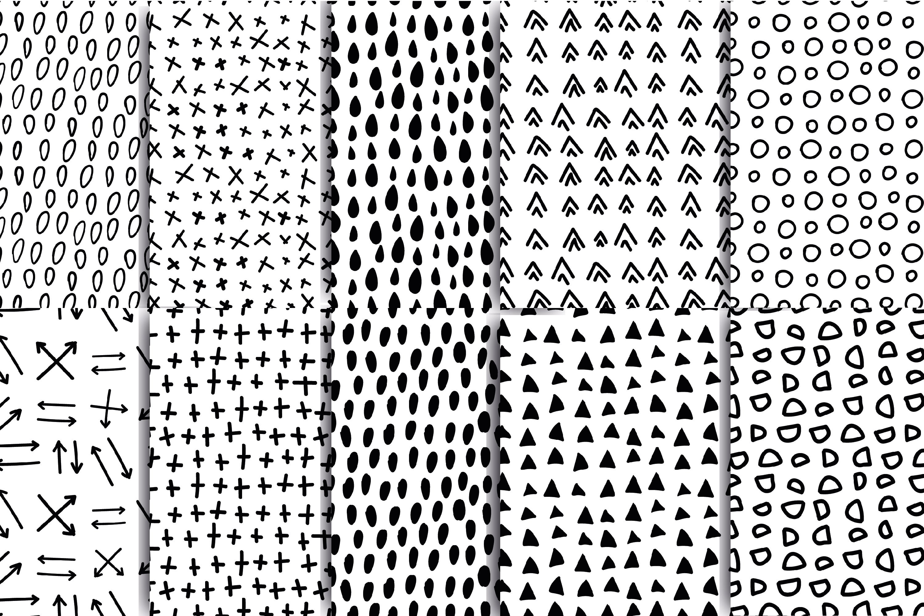 Black and White print digital paper bundle