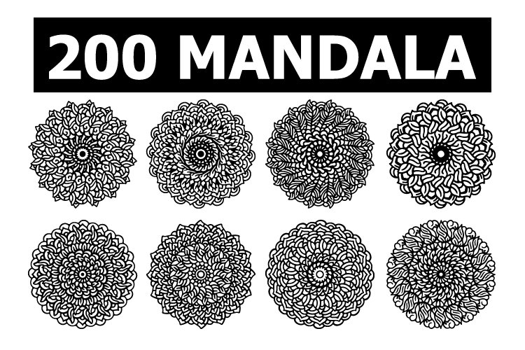 Mandala set for coloring book PNG Vector and cricut SVG