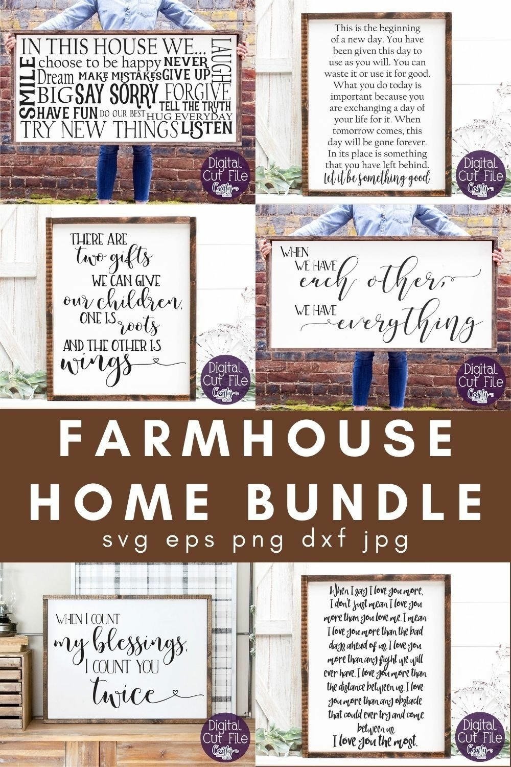 Farmhouse Home Sign Bundle #2 | Neutral Home Decor Svg
