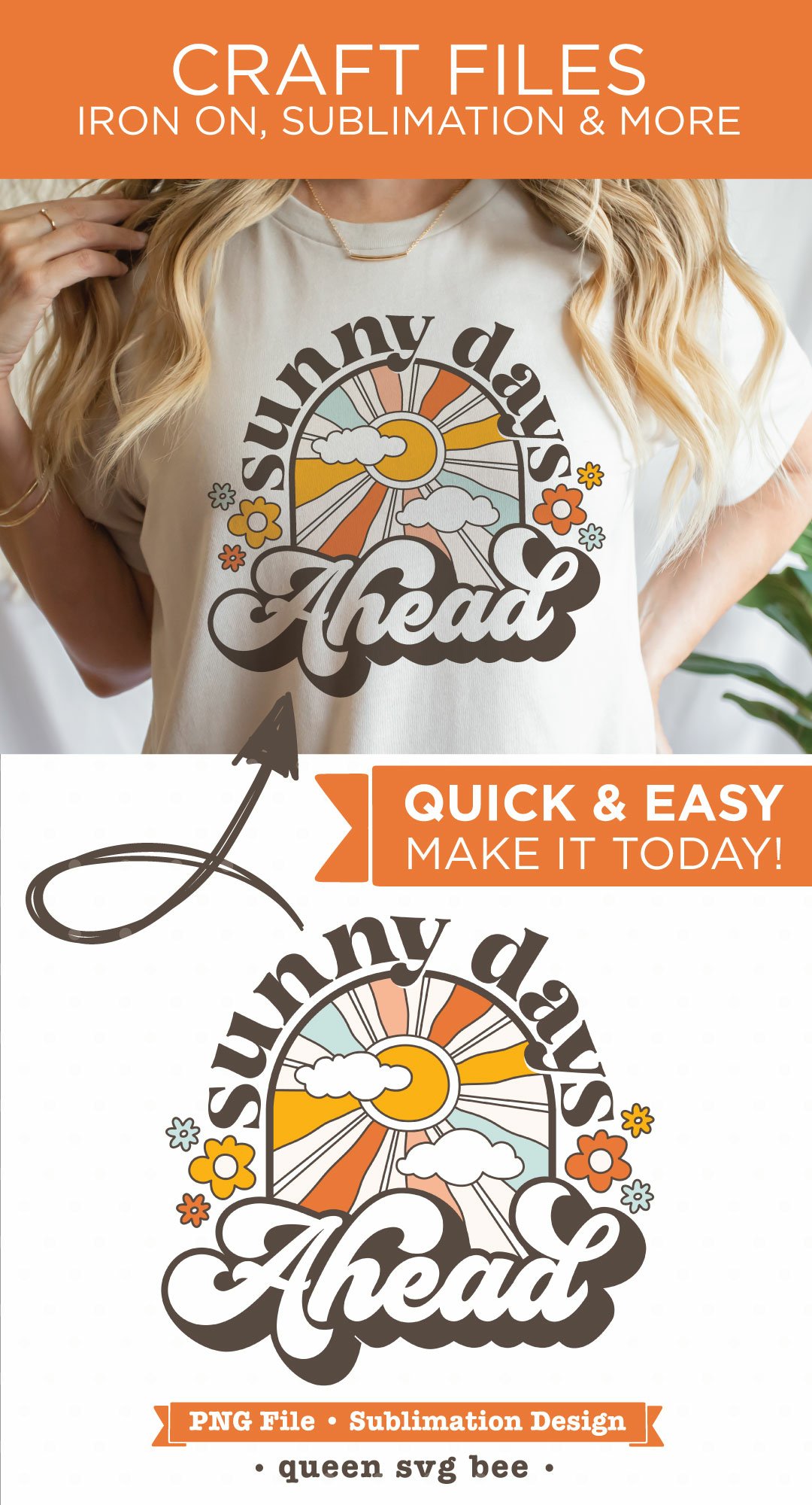 Sunny Days Ahead Retro Sun SVG | Retro T-shirt design