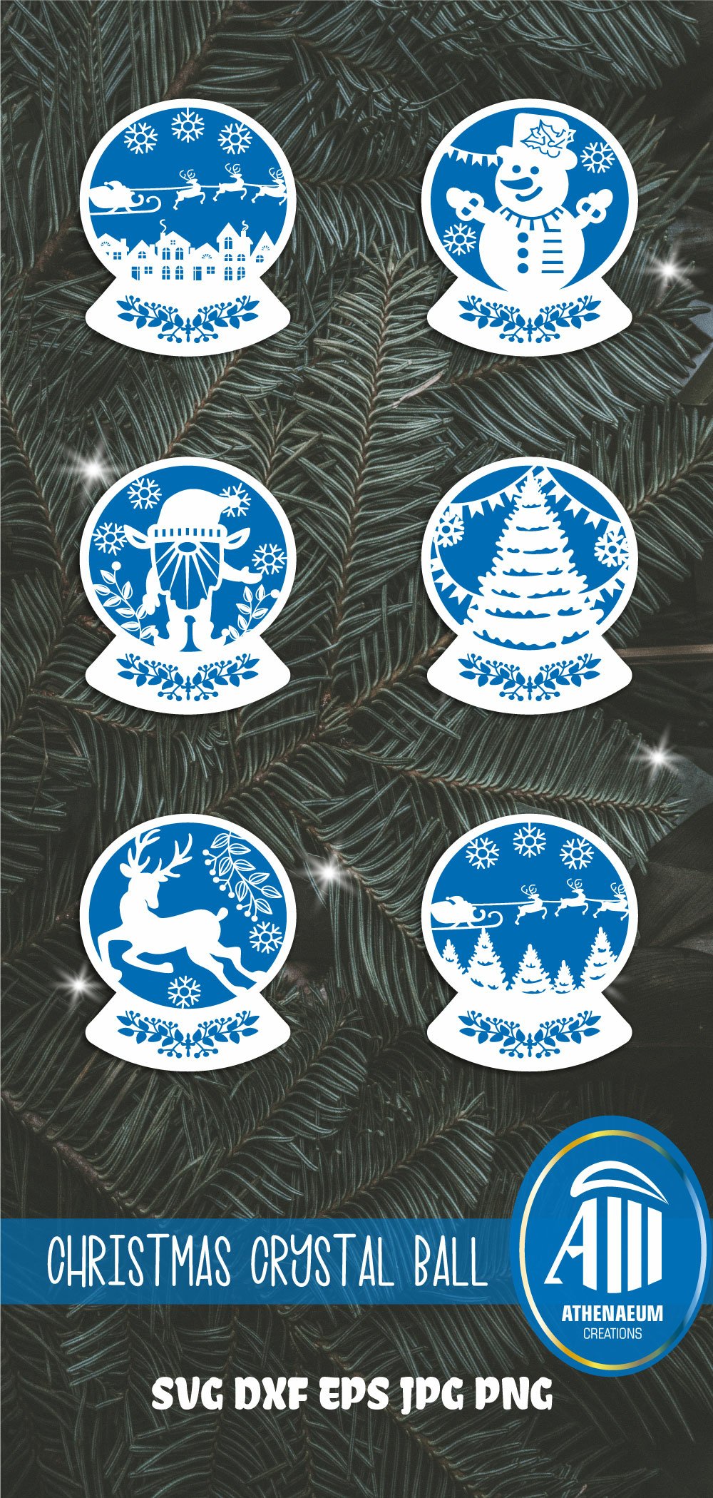 Snow Globe SVG| Christmas Crystal Ball| Snow globe bundle