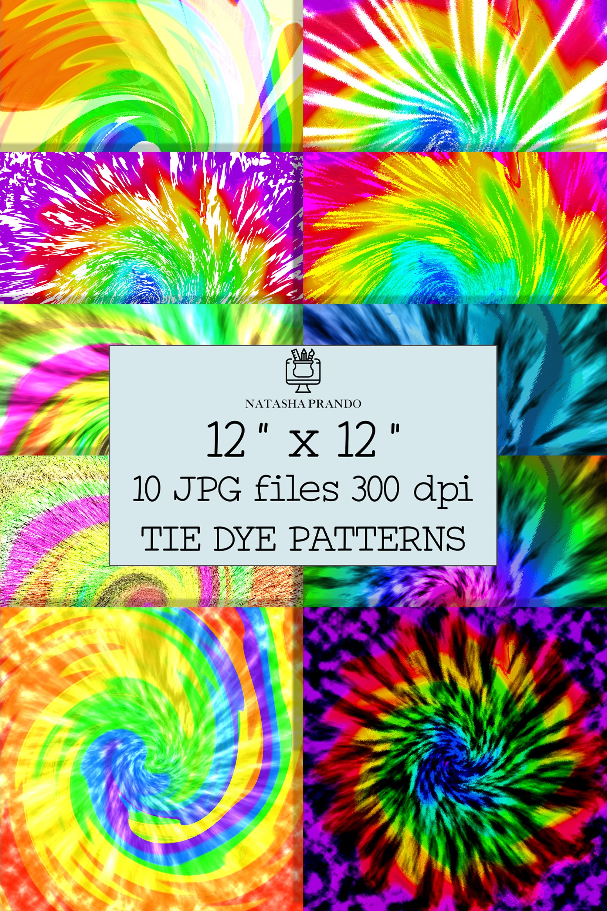 Tie Dye Patterns Bundle, 10 JPG Tie Dye Prints (1422791) | Sublimation |  Design Bundles