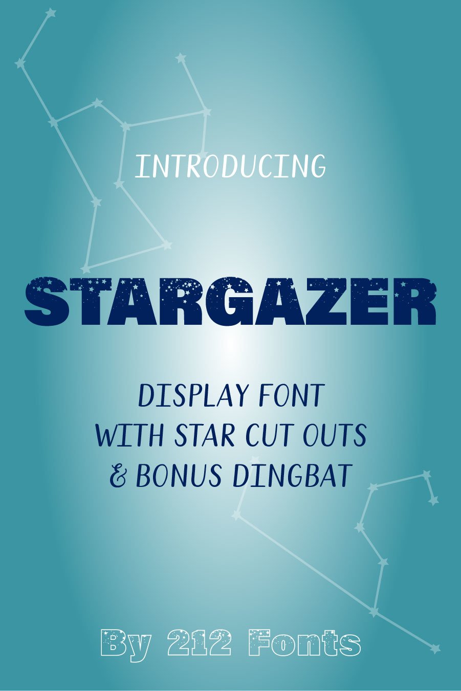 Stargazer Lettering 212 Stargazer Display Font and Constellations Dingbat OTF
