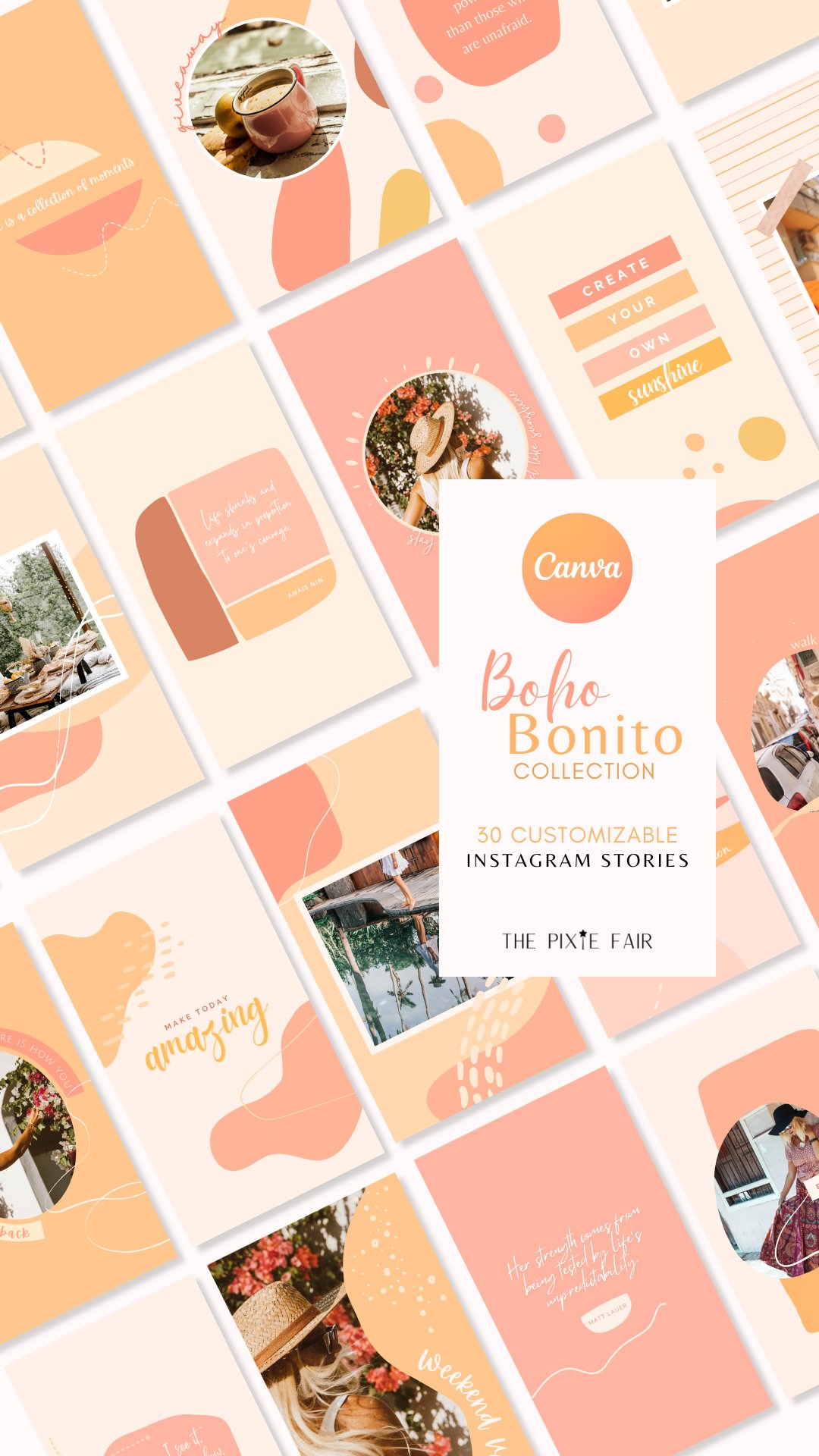 Boho Bonito - Warm Colorful Canva Instagram Story Template