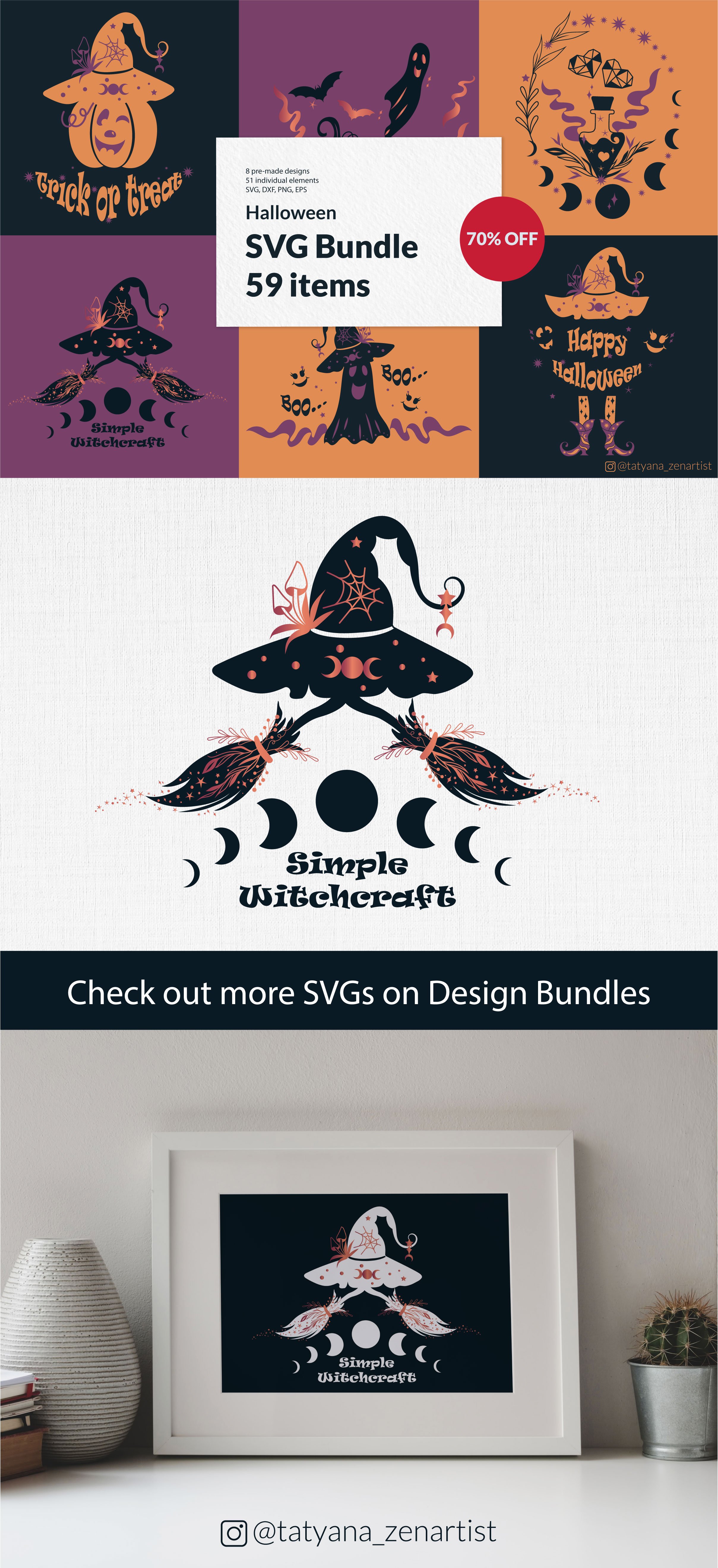 Cute Halloween SVG Bundle | Witch clipart set