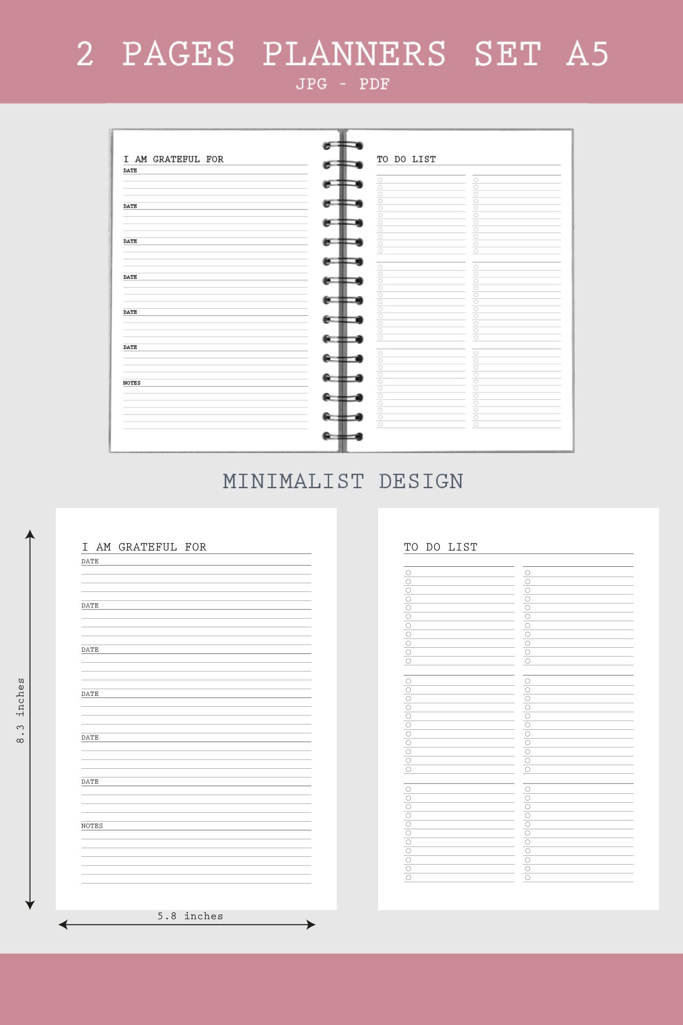2 Monthly planner pages for bujo pages printable (1229276)
