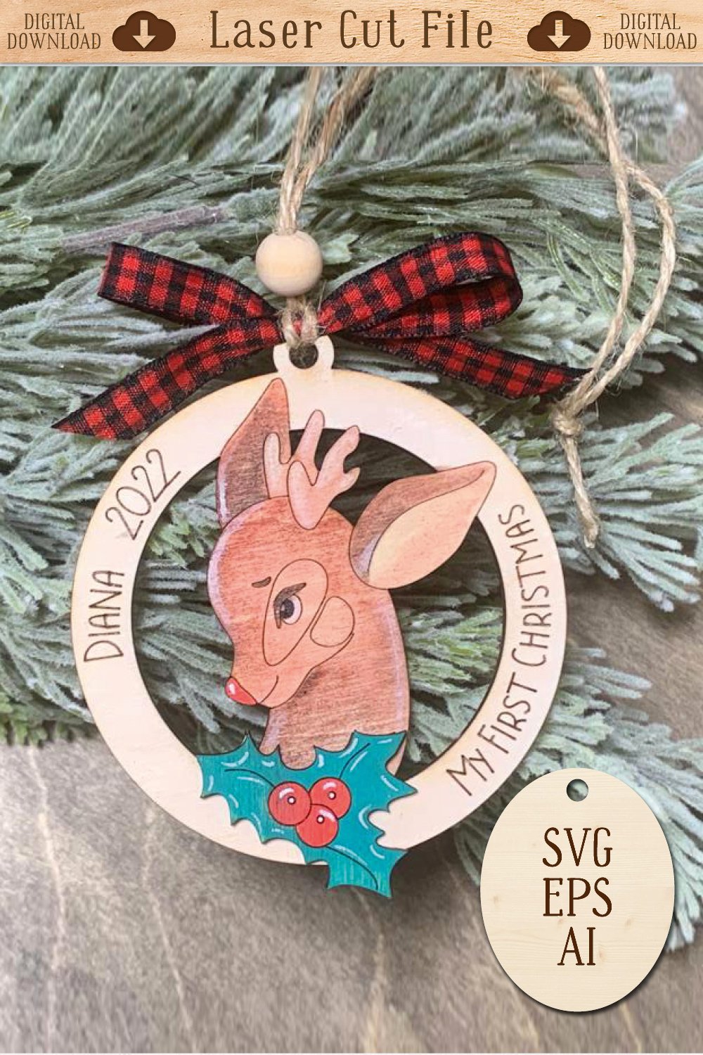 Joseph's Studio by Roman Baby's First Christmas Hanging Ornament with a Baby Cradled in Angel Wings, 3.5-Inch