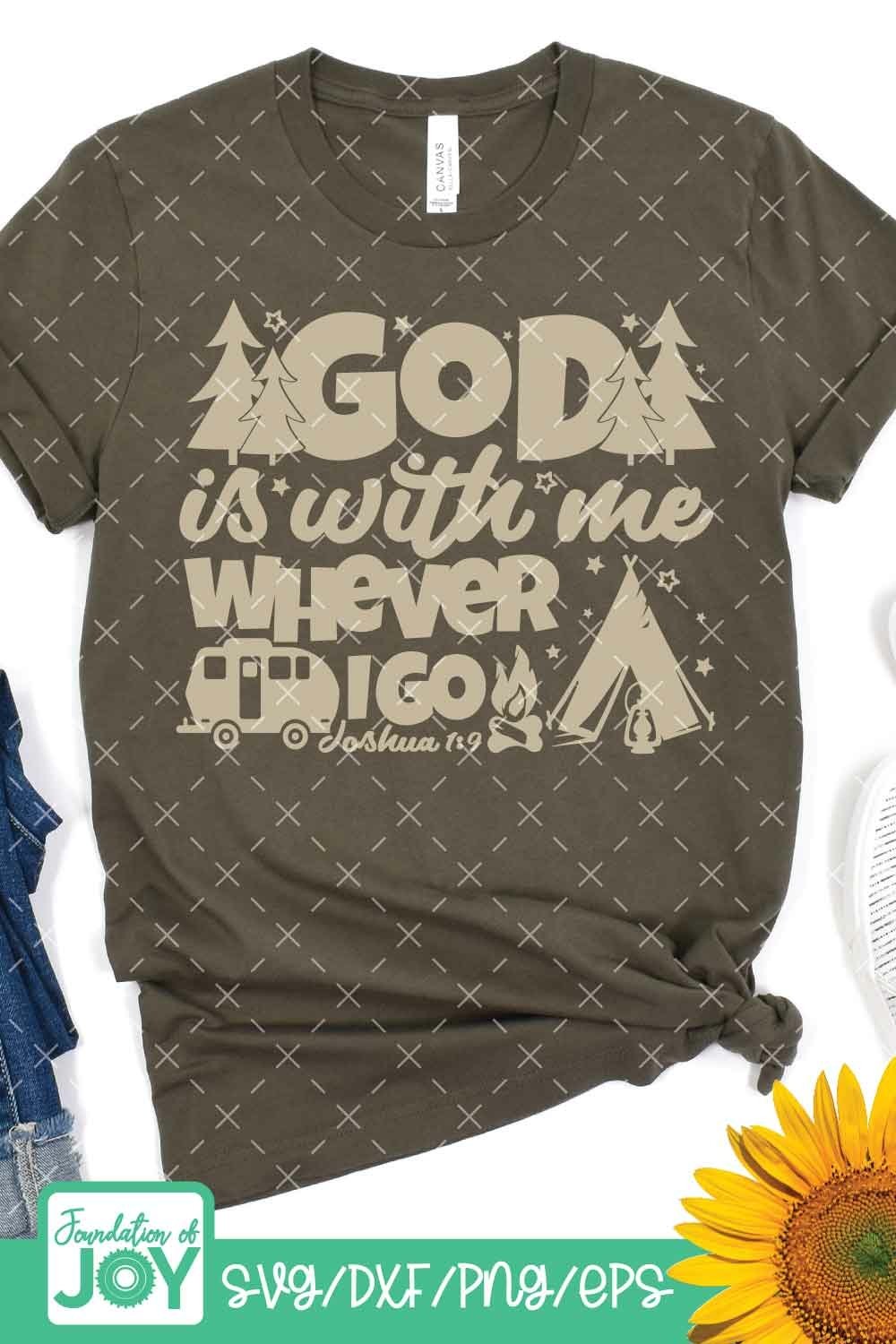 God Is With Me Wherever I Go Svg Bible Verse Svg Camping