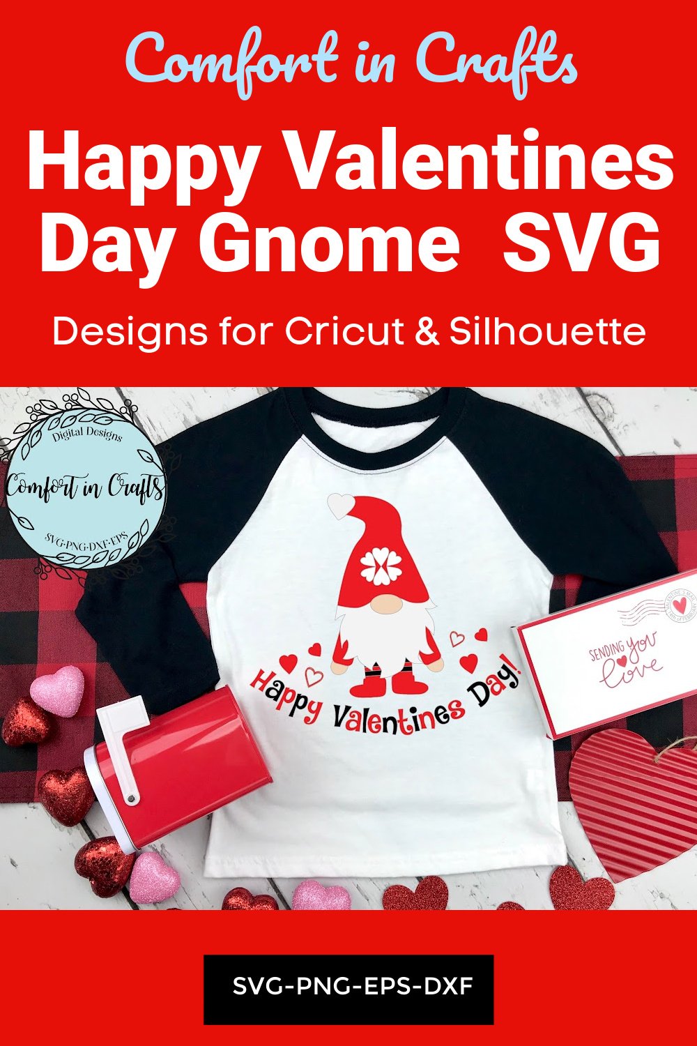 Happy Valentines Day Gnome SVG and Sublimation design