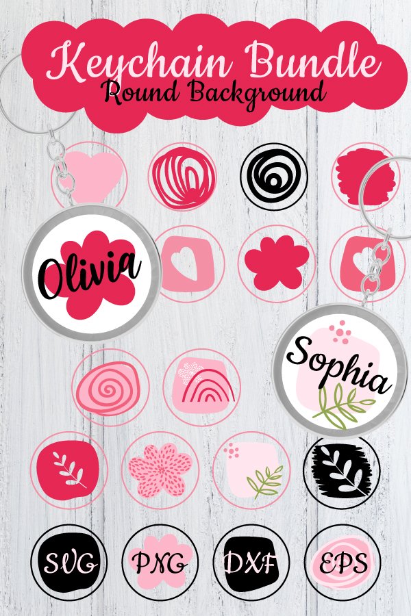 Keychain Bundle, Keychain SVG, Round Abstract Background SVG