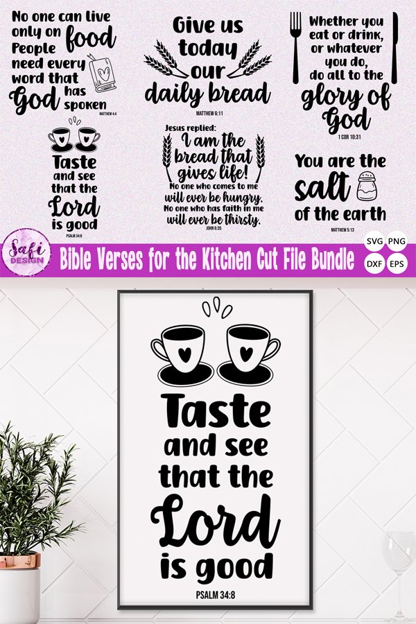 Bible Verses for the Kitchen SVG Cut File Bundle