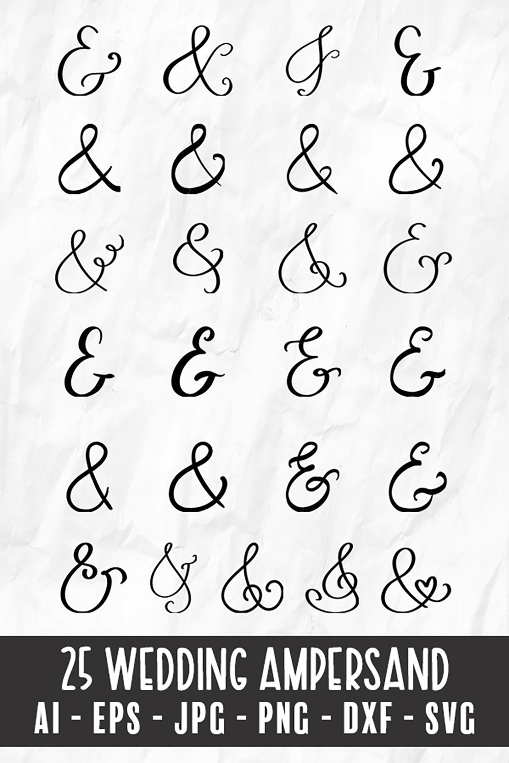 Decorative die cut Wedding Ampersands SVG 25 variation