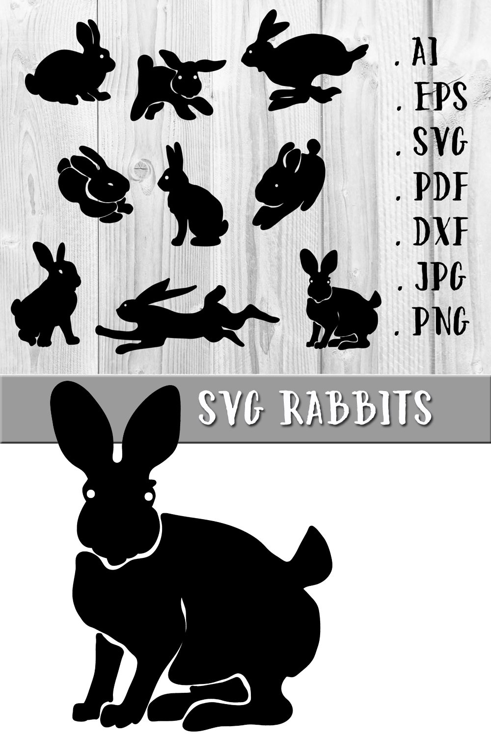 Bunny SVG, SVG Rabbits silhouettes Chinese New Year 2023 SVG