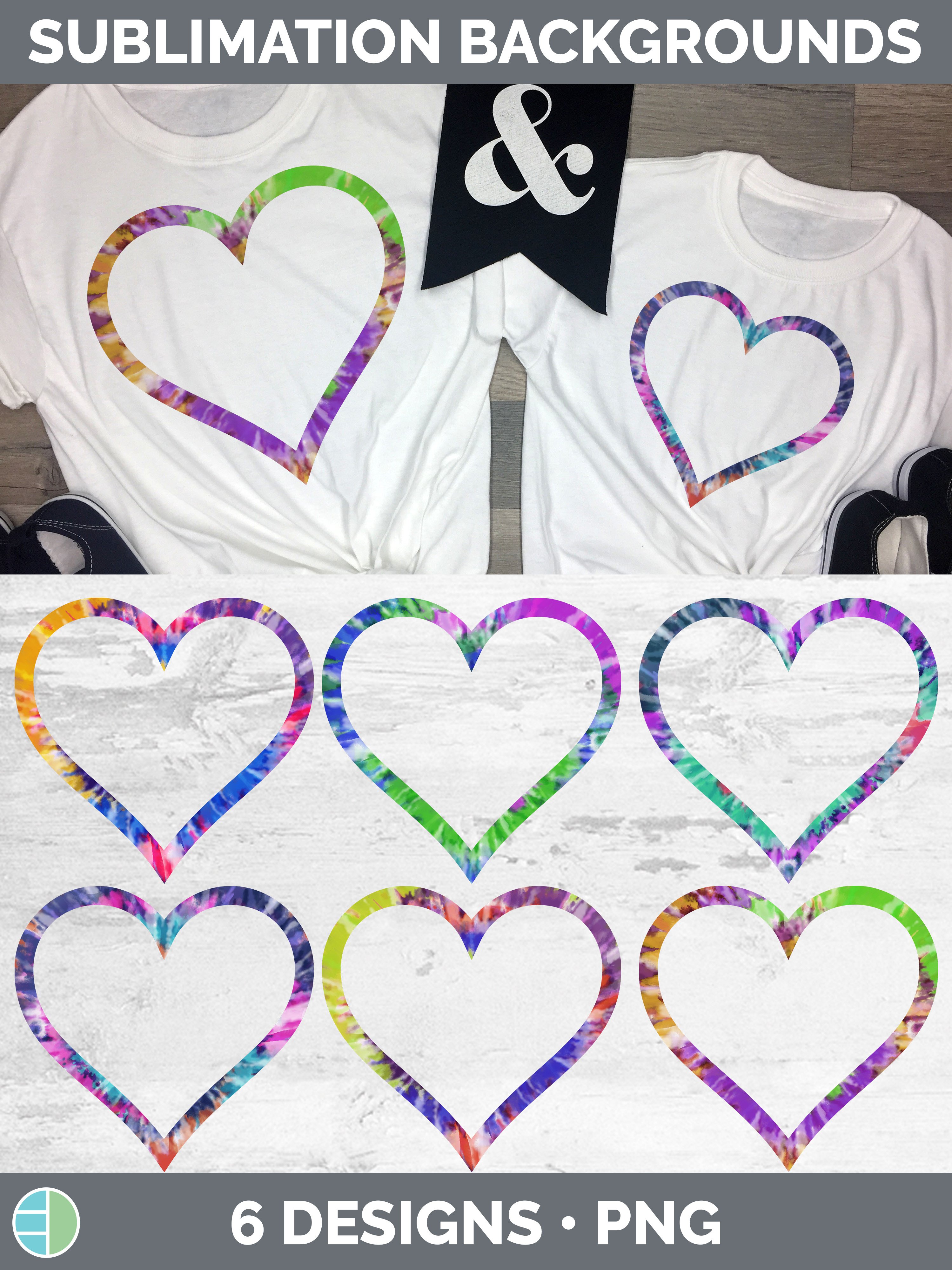 Tie Dye Heart Frame Clipart