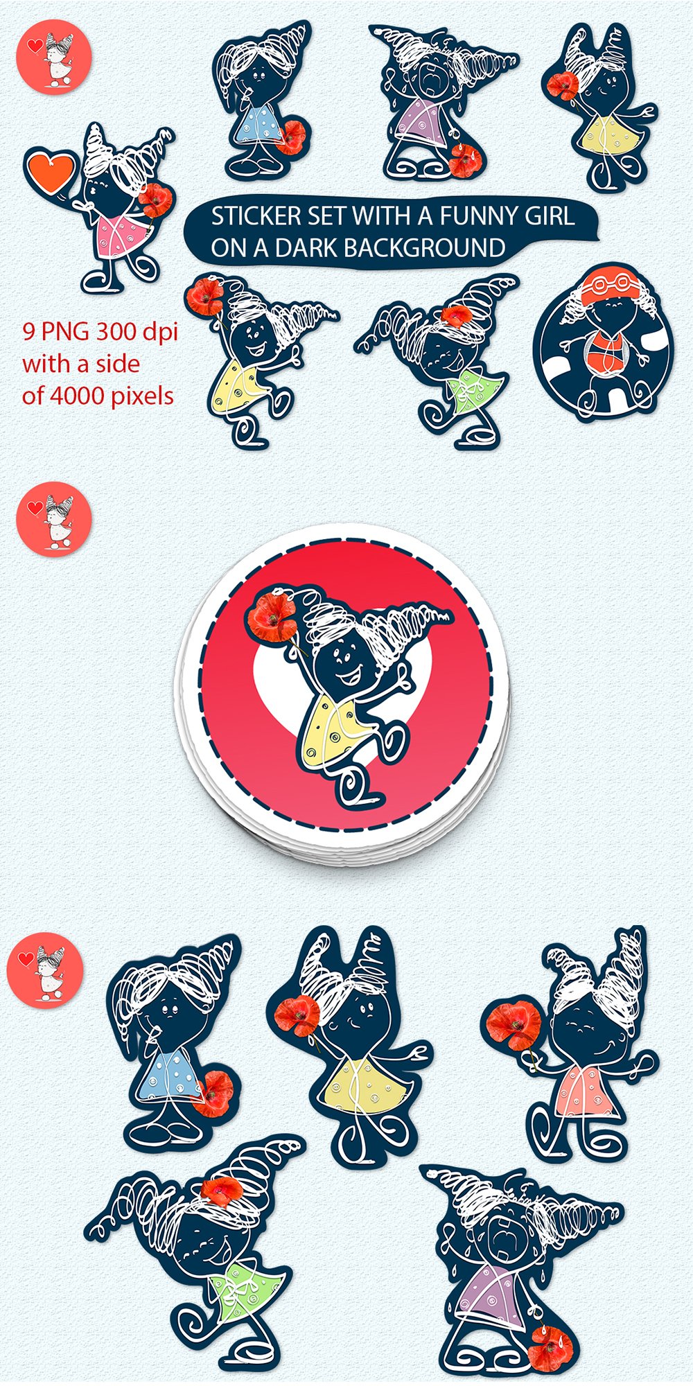 STICKER SET WITH A FUNN…