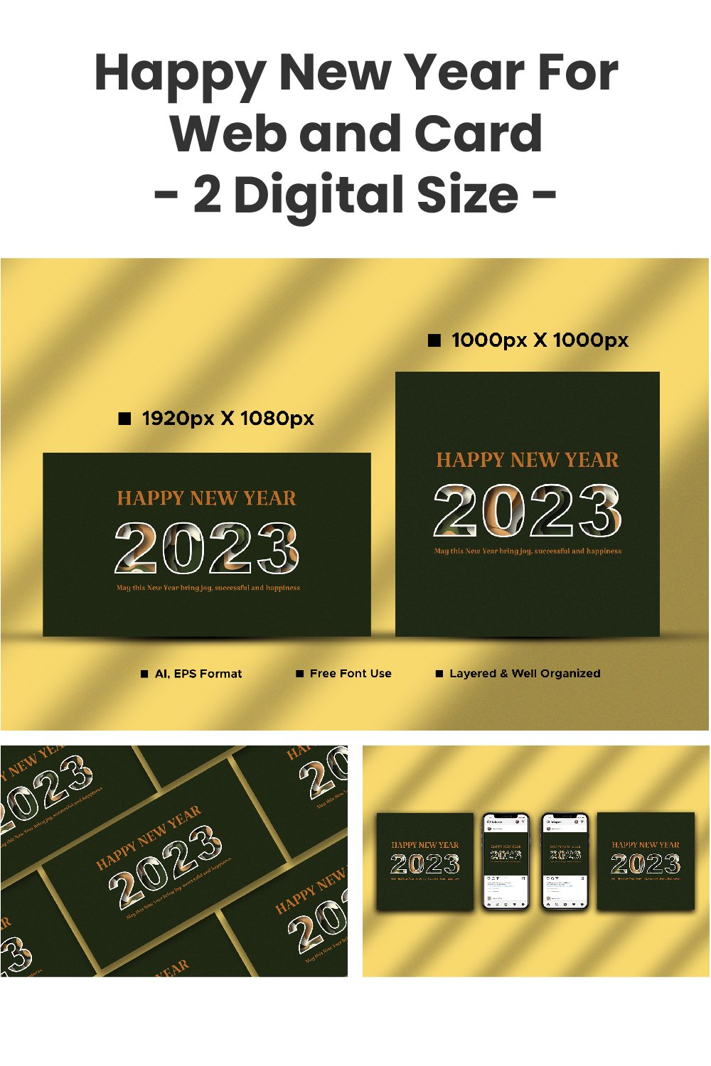 Happy New Year For Web and Card - 2 Digital Size