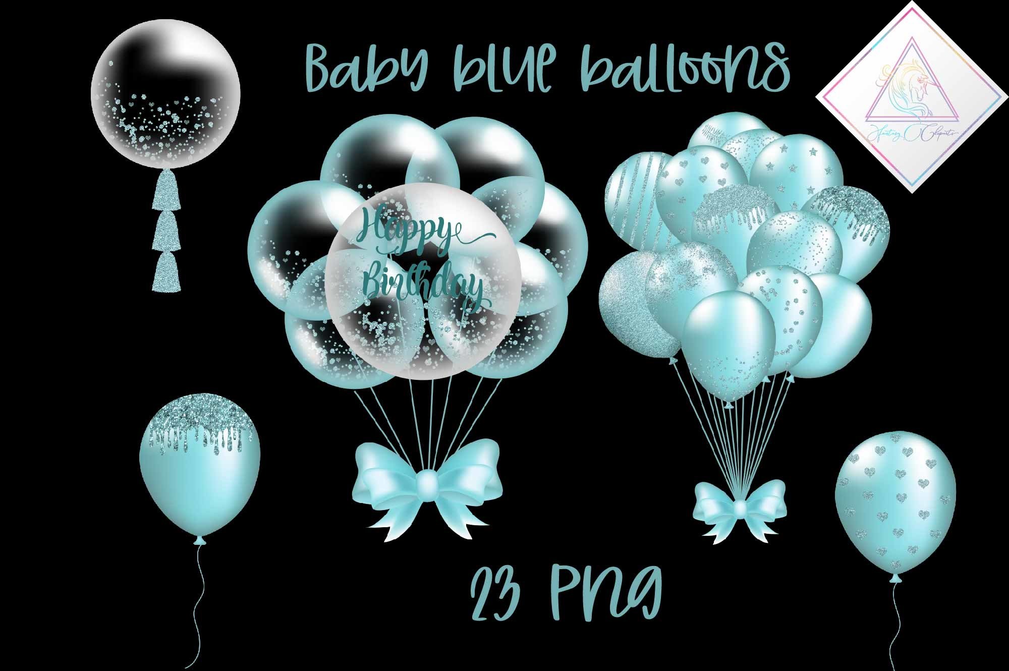Baby Blue Balloons Clipart