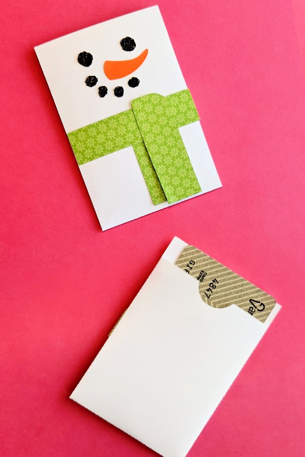 Snowman Gift Card Holder SVG Design (1582404)