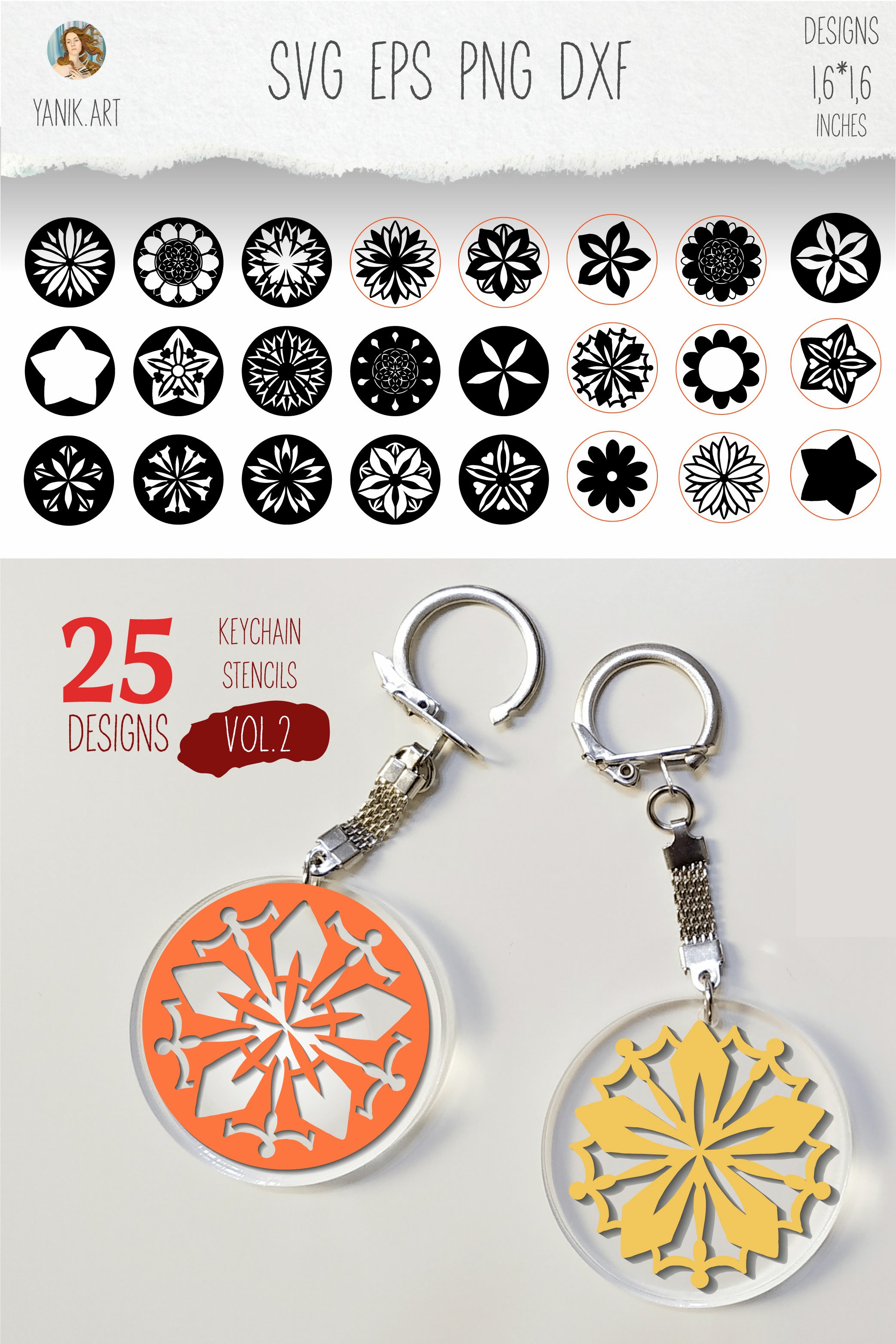 NEW Simple mandala flower Keychain svg bundle Cricut (1310754) | SVGs