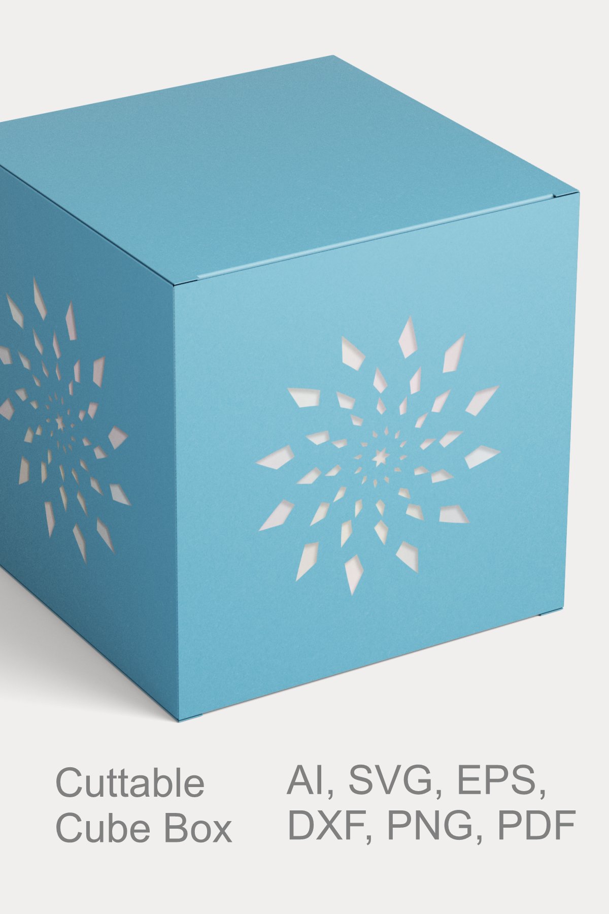 Snow Crystal Cube Favor Box Cuttable Template SVG