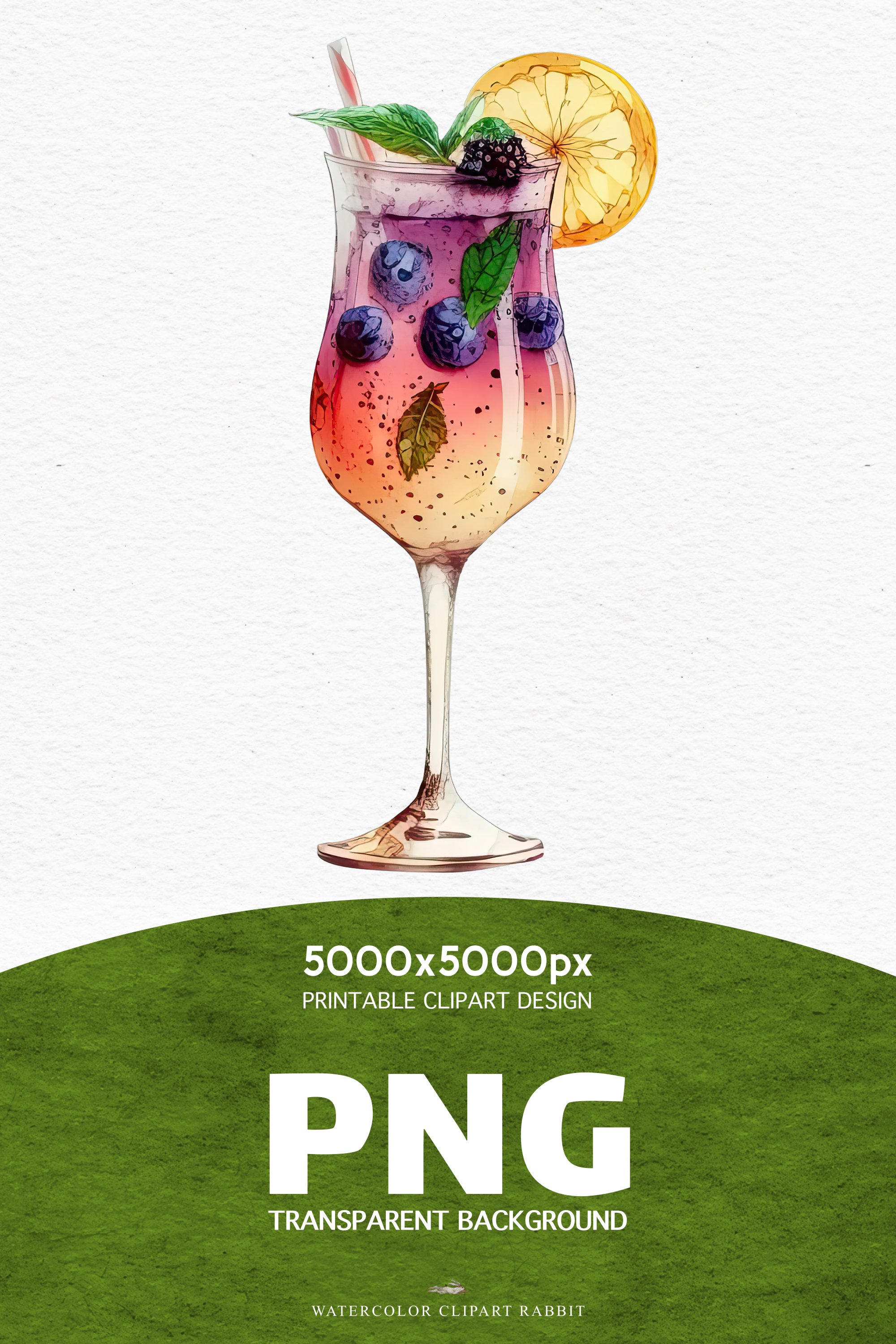 Cold Summer Cocktails Drinks Lemon Berries Clipart PNG image