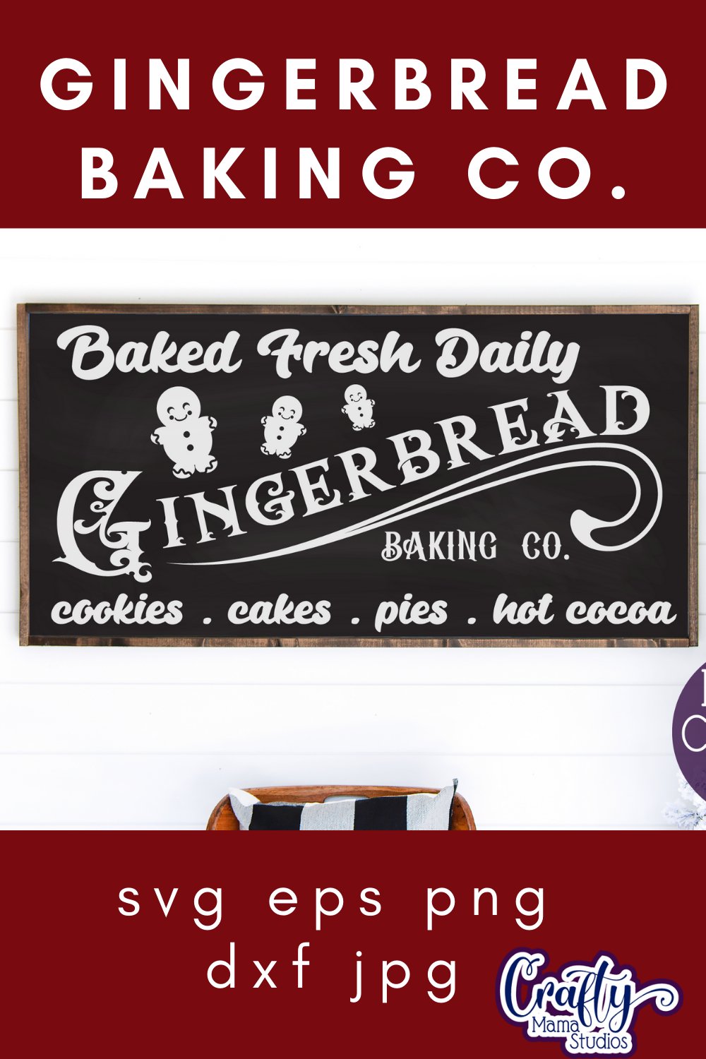 Gingerbread Baking Company Christmas Farmhouse Sign Svg