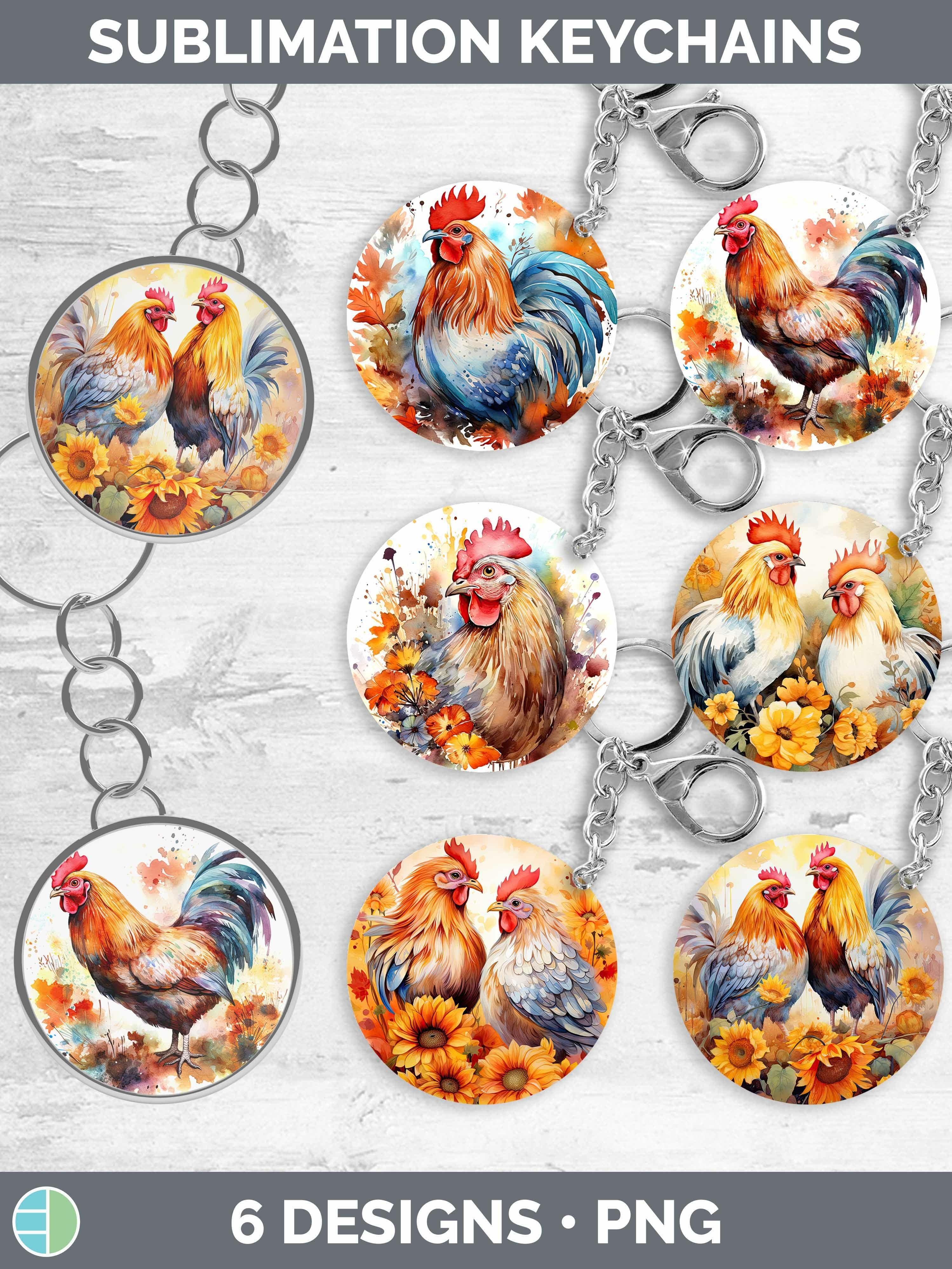 Autumn Chicken Keychain | Bundle Keyring Designs