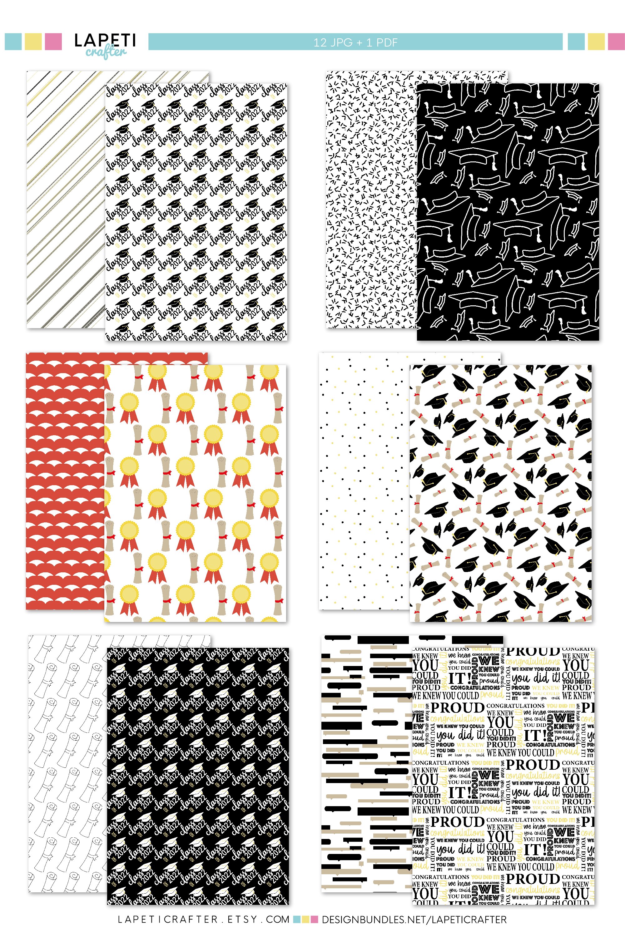 Graduation digital papers | DINA4 Printable Paper