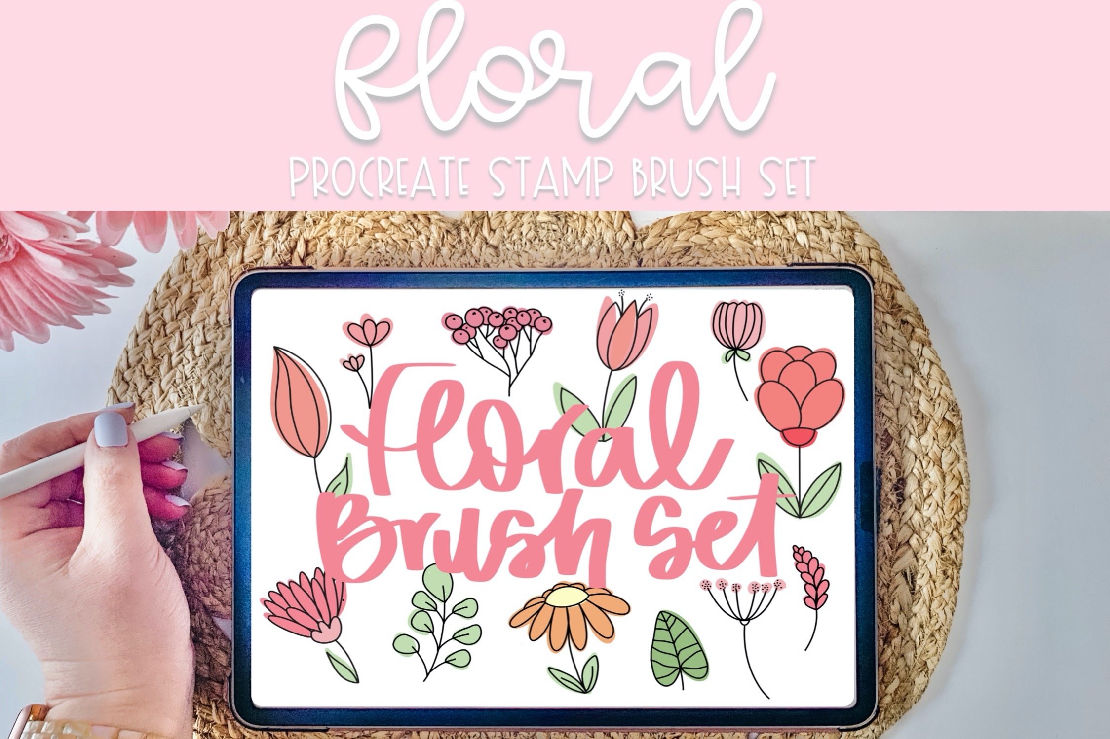 Floral Procreate Stamp Brush Set