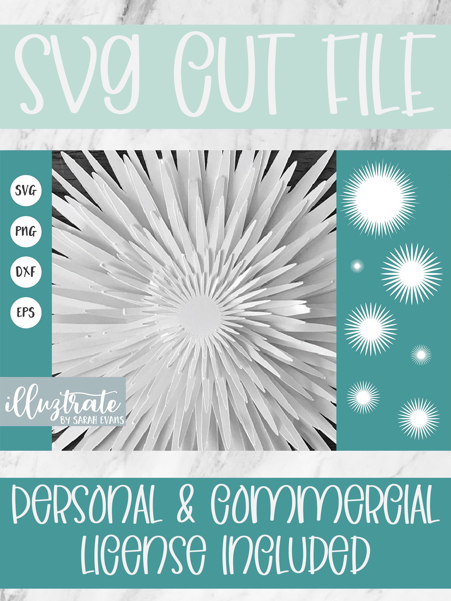Floral SVG cut files | Paper Cutting Template (44341)
