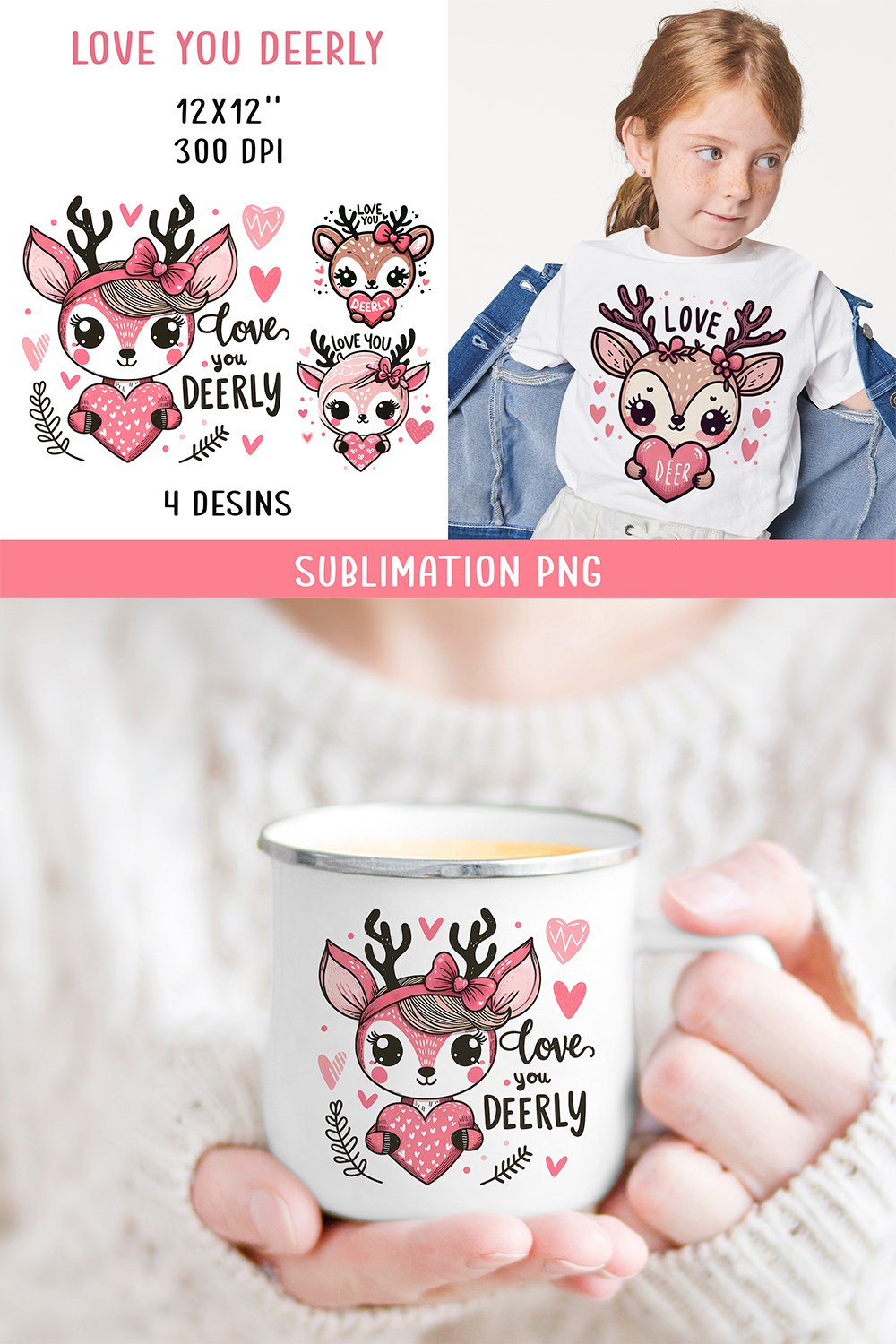 Love you deerly SUBLIMATION PNG. Valentine's day. (3052625)