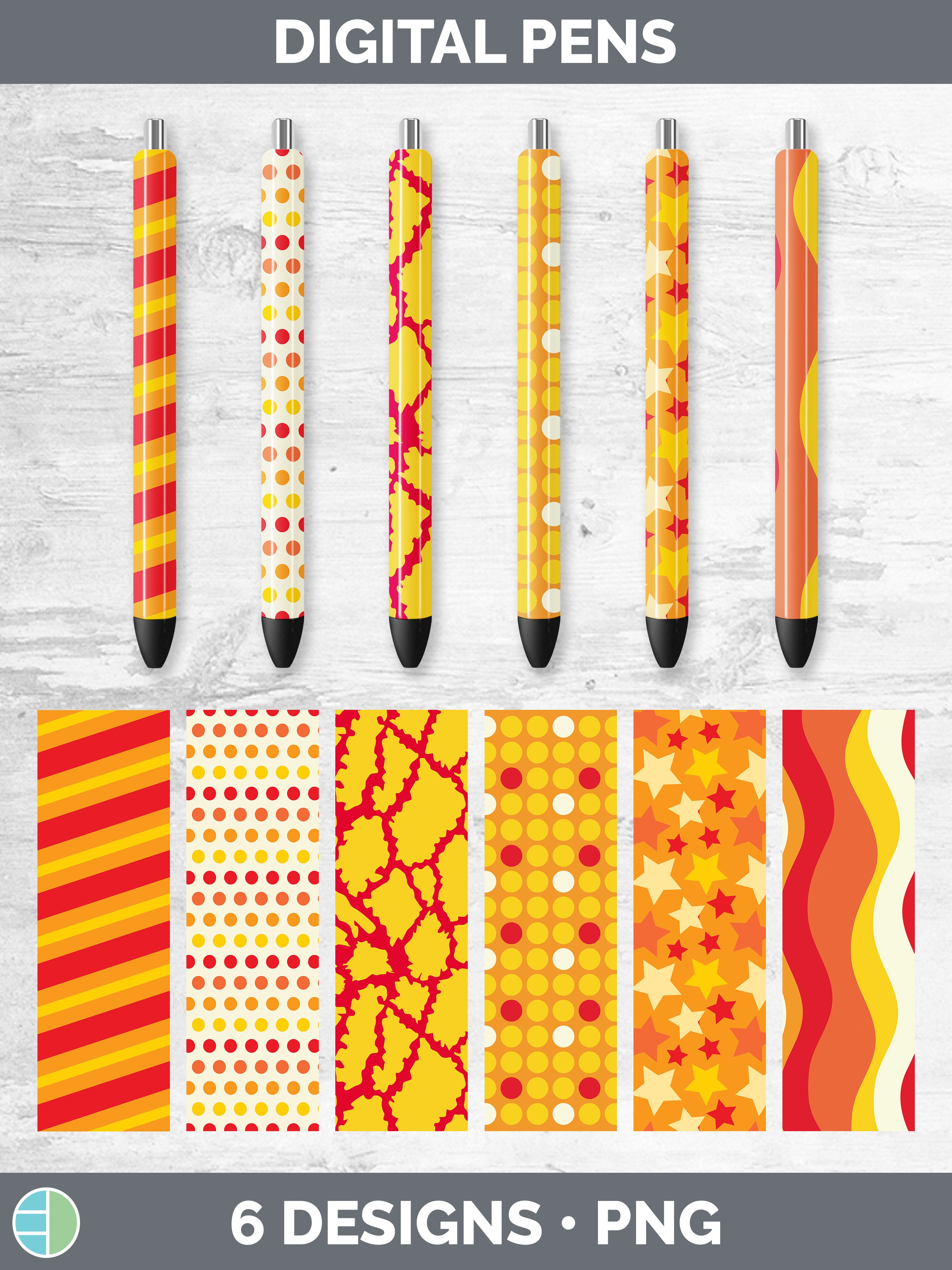 Orange Pen Wraps | Epoxy Sublimation Bundle