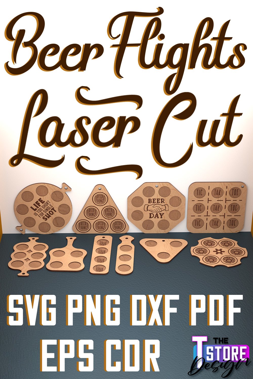 Beer Flights Laser Cut SVG Bundle Alcohol Holder Laser Cut