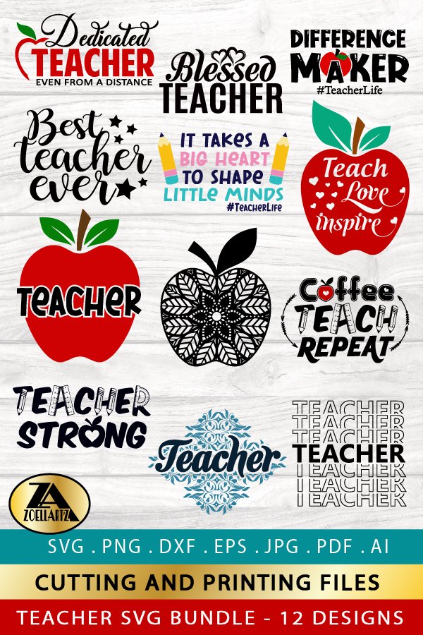 Teacher SVG Bundle Back To School SVG for Cutting Printing