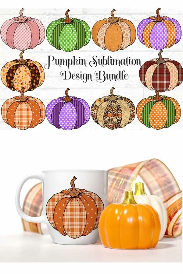 Pumpkin Sublimation Bundle 10 Designs PNG and JPEG