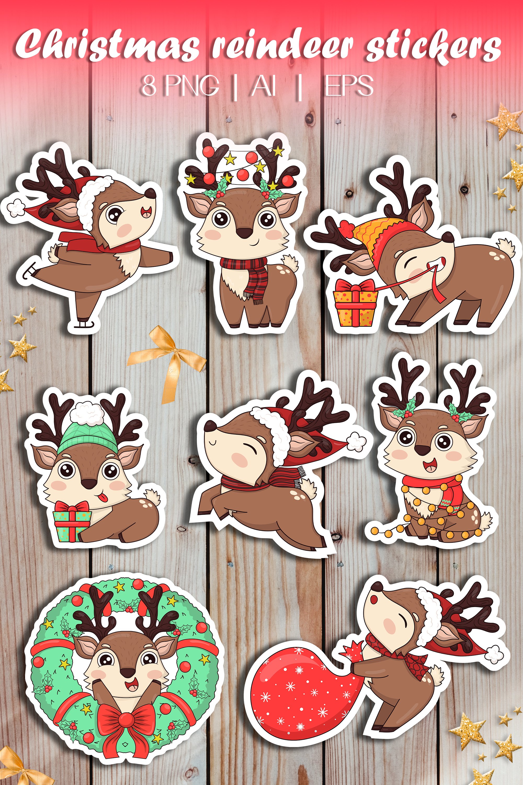 Christmas reindeer Printable Stickers - 4aeabc98b565c26d66983e771981ea123f1ebafa96c3b58b77ce6c43e51ca8cd 