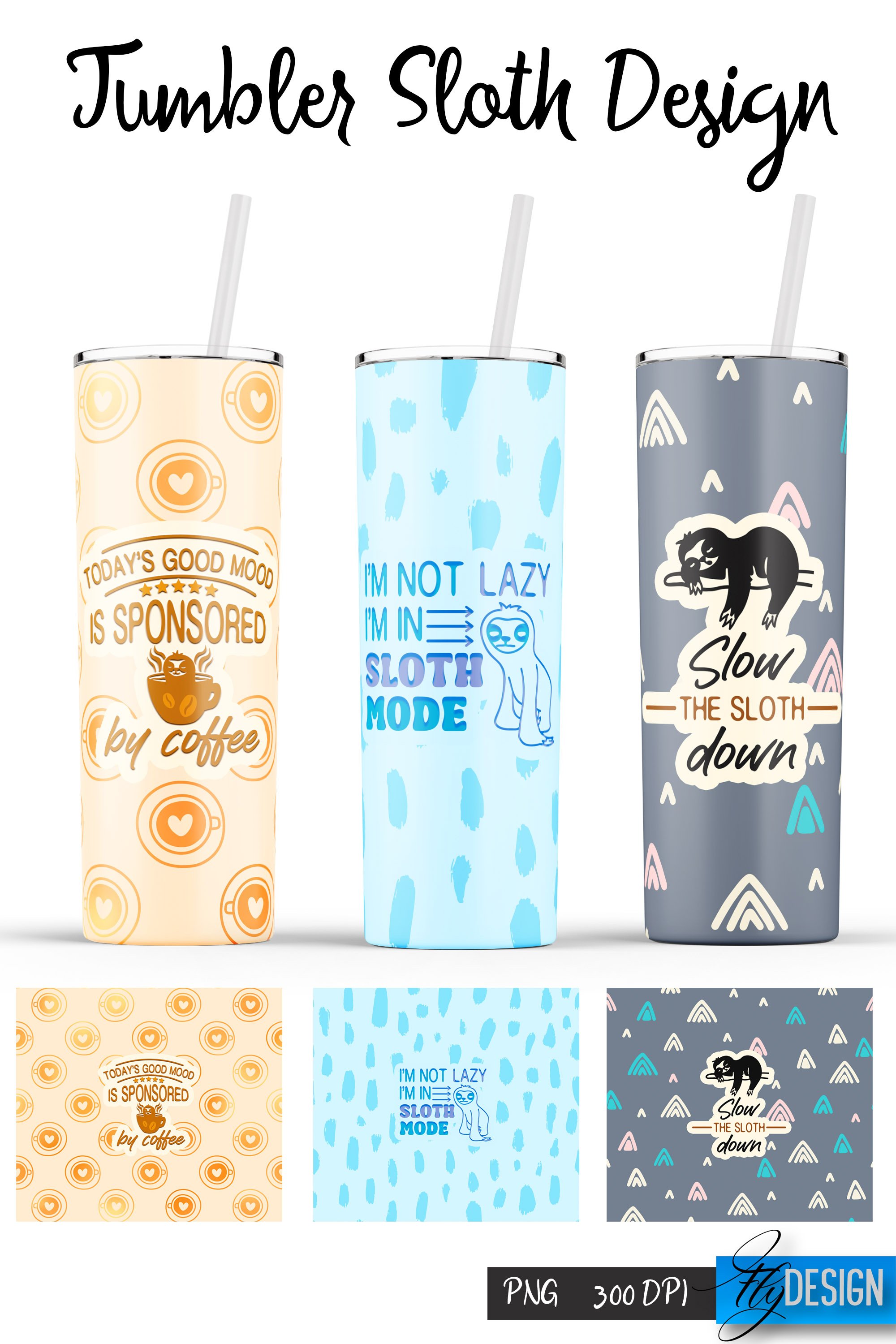 Sloth Tumblers | 20 Oz Tumbler Wrap Template | (3048195)