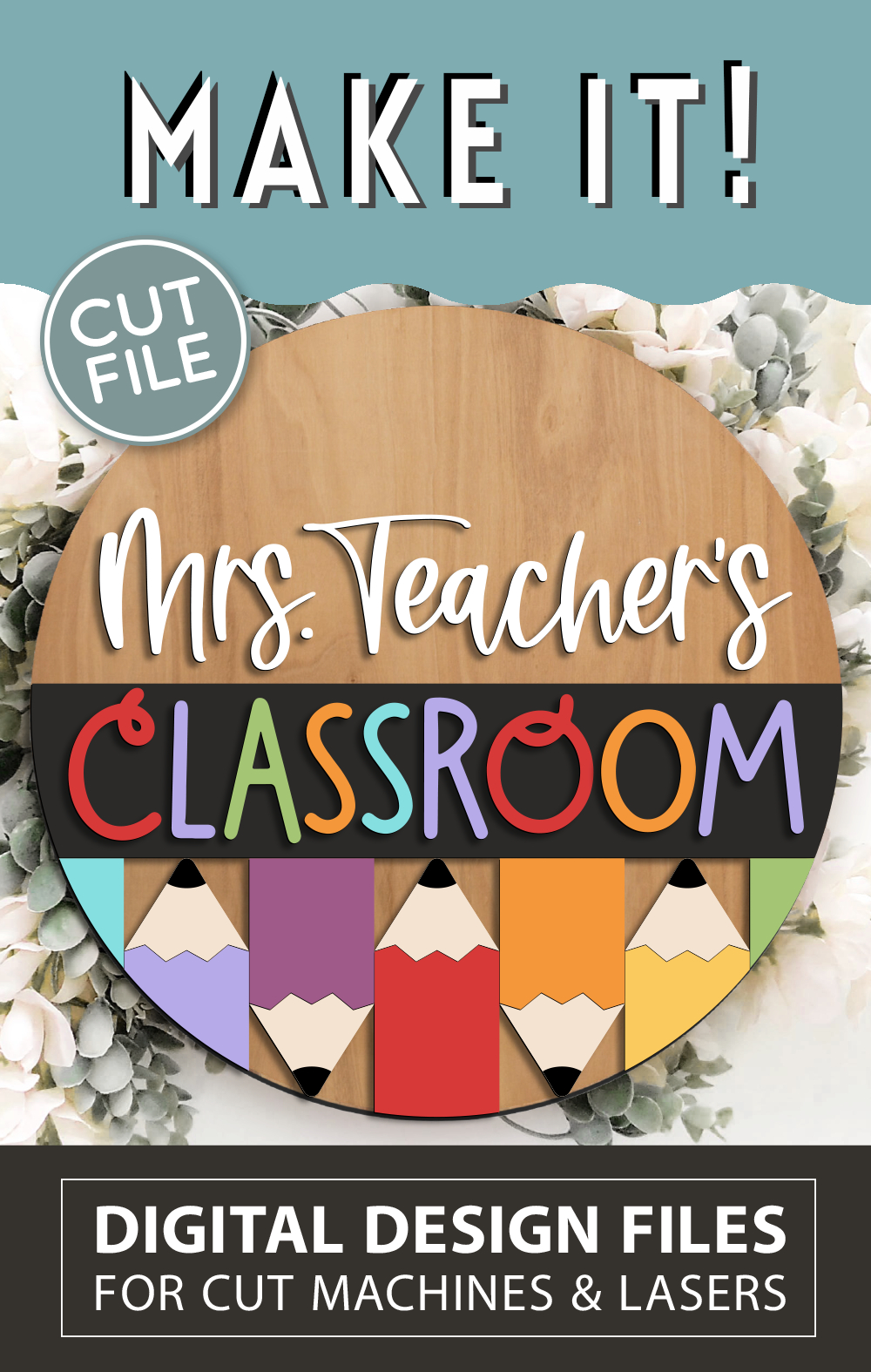 Vector Classroom Sign Teacher Classroom Sign - Personalize - SVG Laser (5651991)