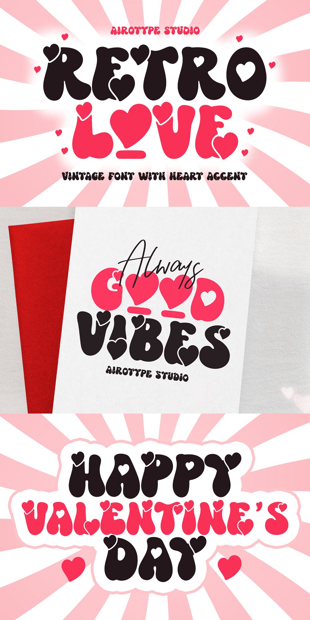 Retro Love All Caps Vintage Font with Heart Accent