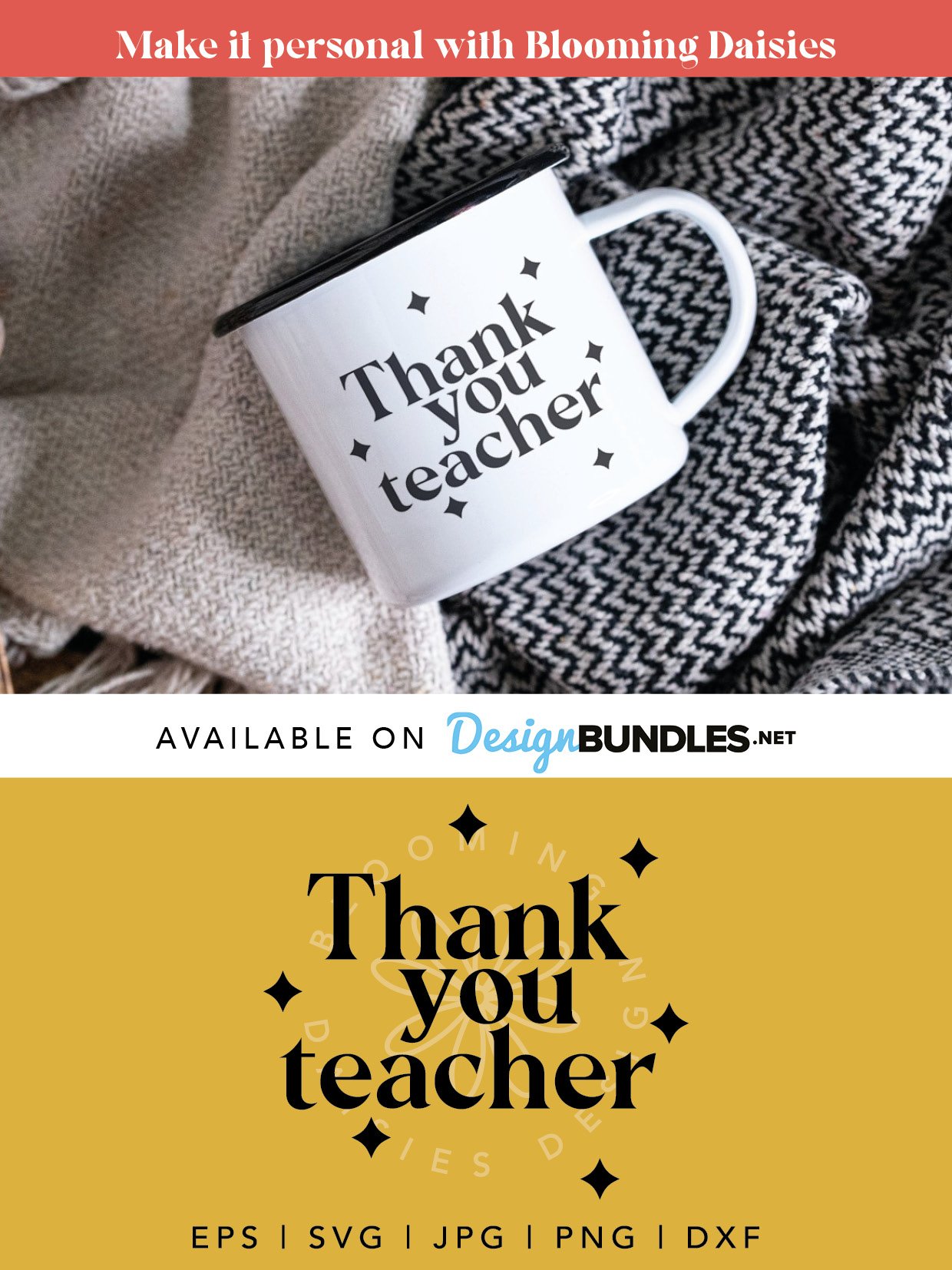 Thank You Teacher SVG | Teacher Appreciation Mug Cut File