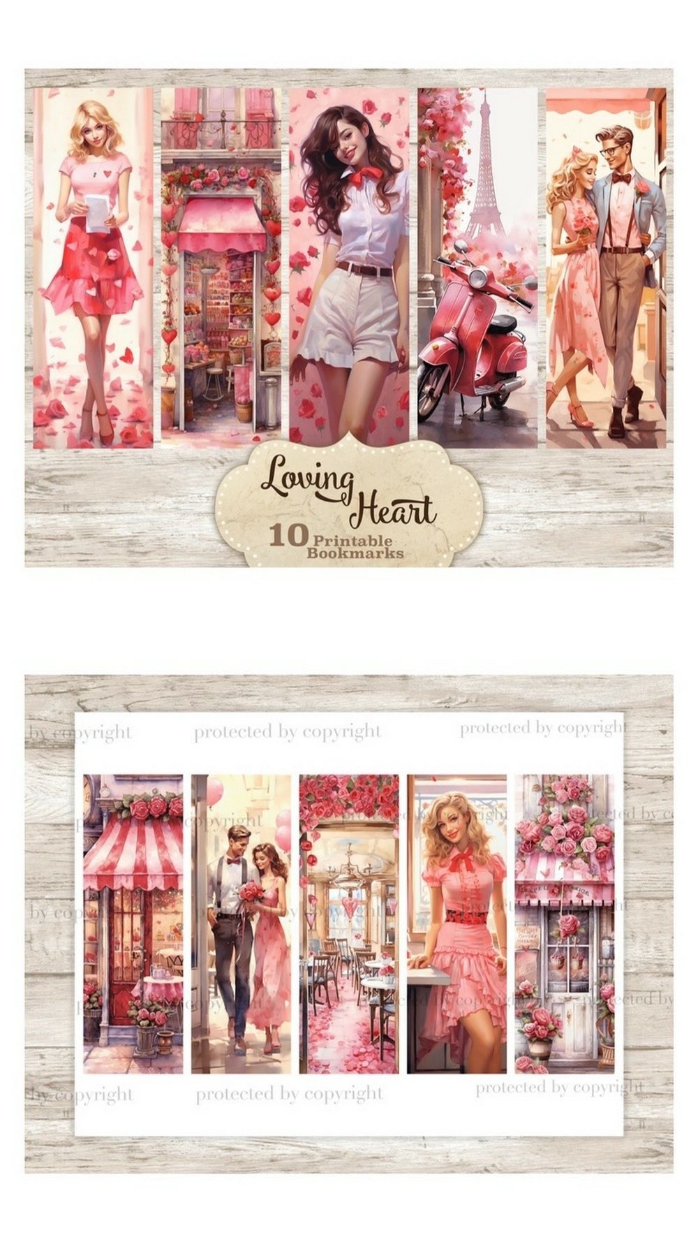Loving Heart Bookmarks | Print And Cut Bookmark Set