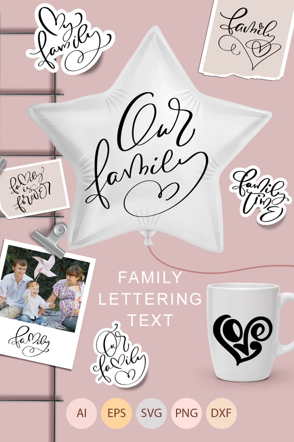 Family lettering text