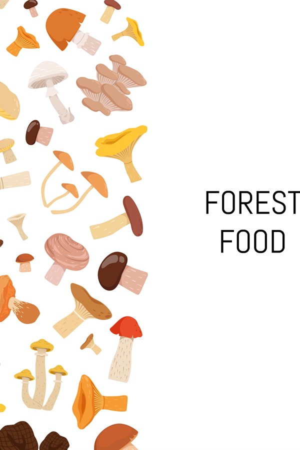 Vector background with cartoon mushrooms (846801)