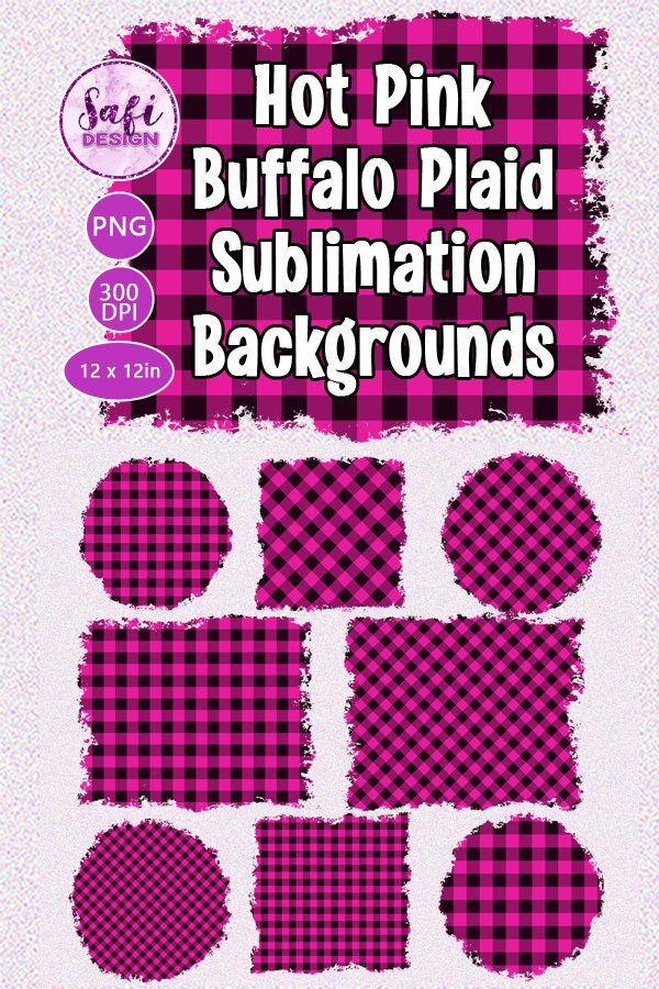 Hot Pink Buffalo Plaid Sublimation Backgrounds