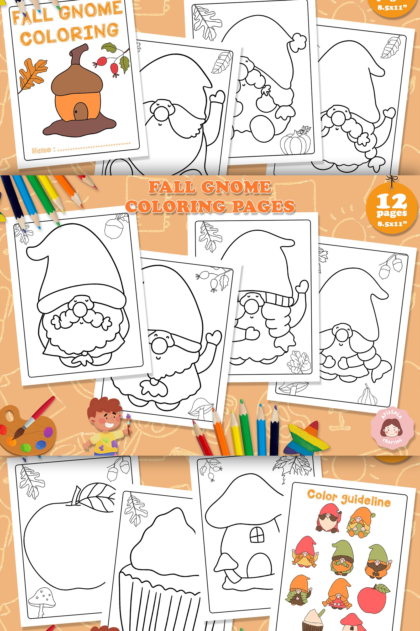 Fall Gnome Kids coloring pages | kids coloring (2197856)