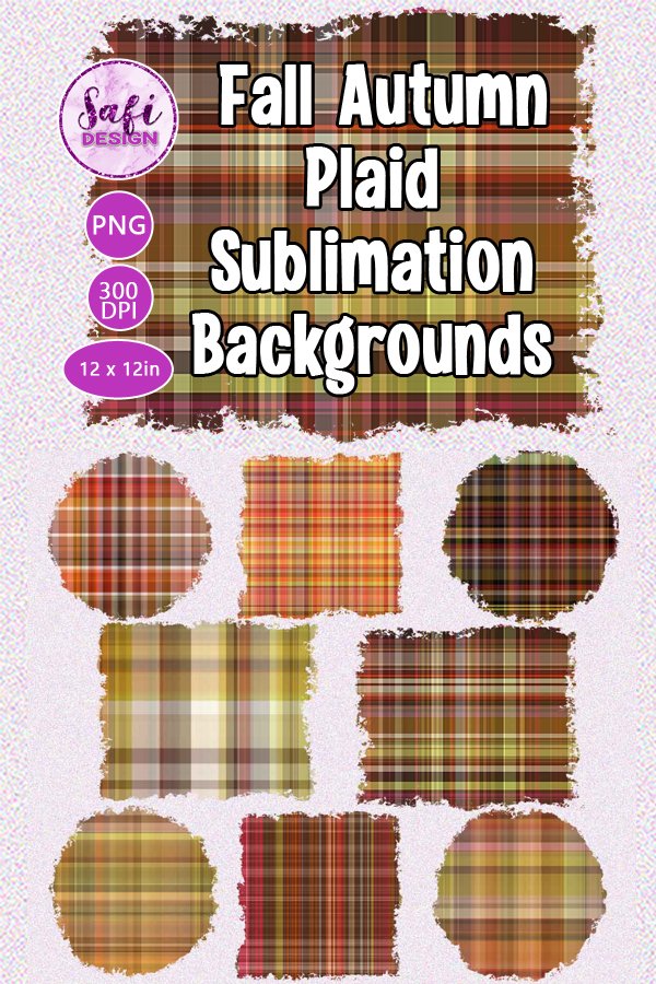 Fall Autumn Plaid Sublimation Backgrounds