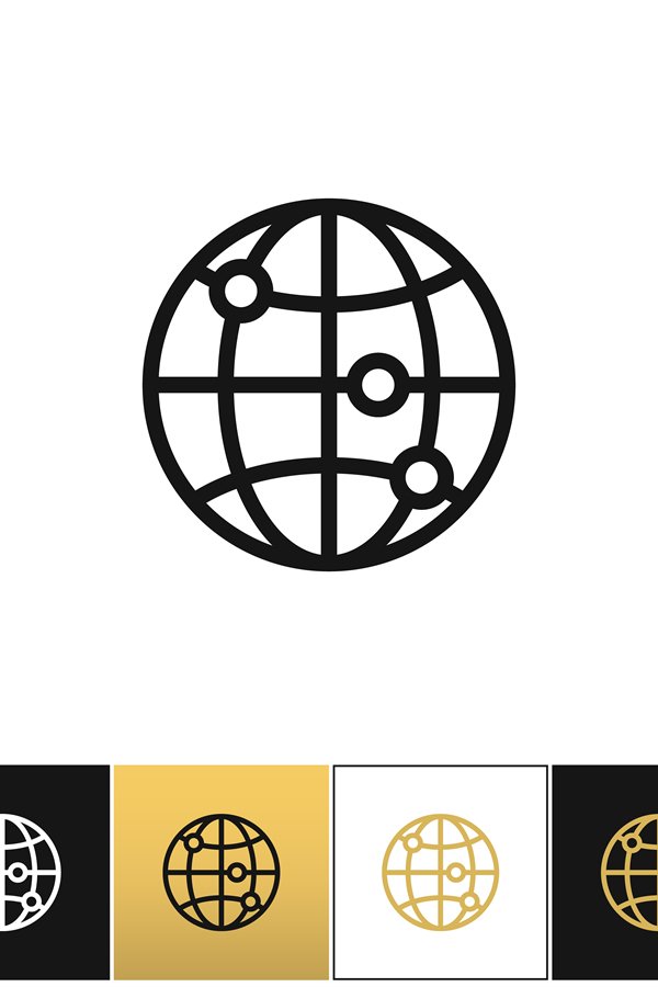 Internet globe earth world vector icon