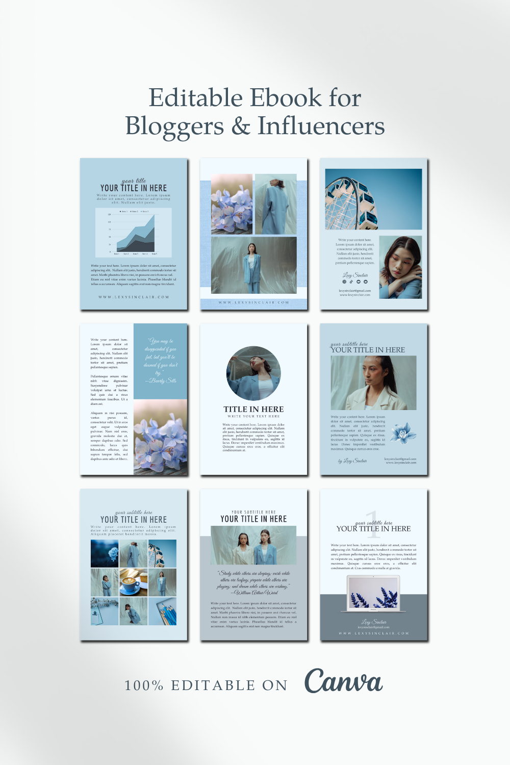 Editable Ebook for Bloggers & Influencers | Canva Template