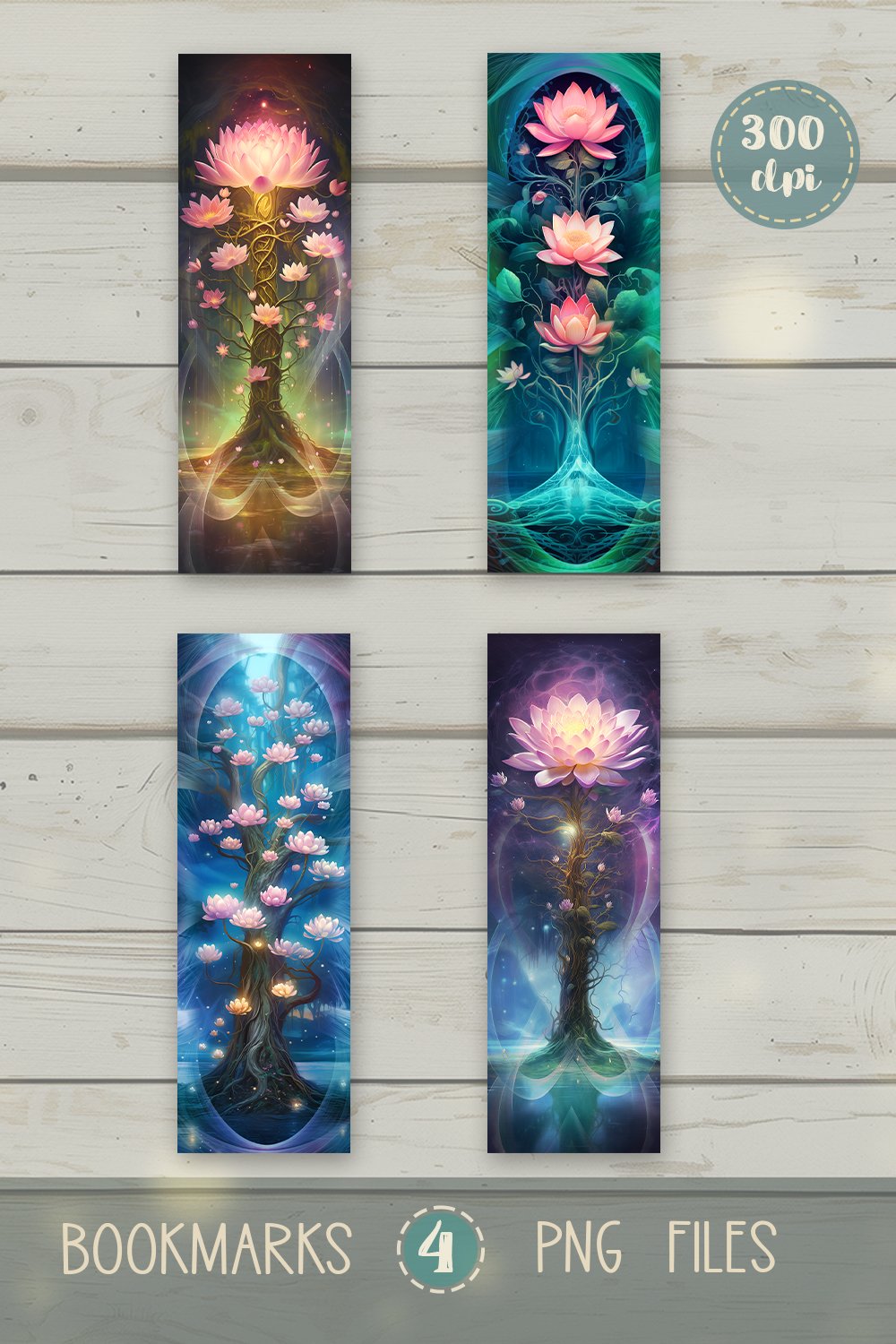 Bookmarks design - Magical Lotus Tree. (5150083)